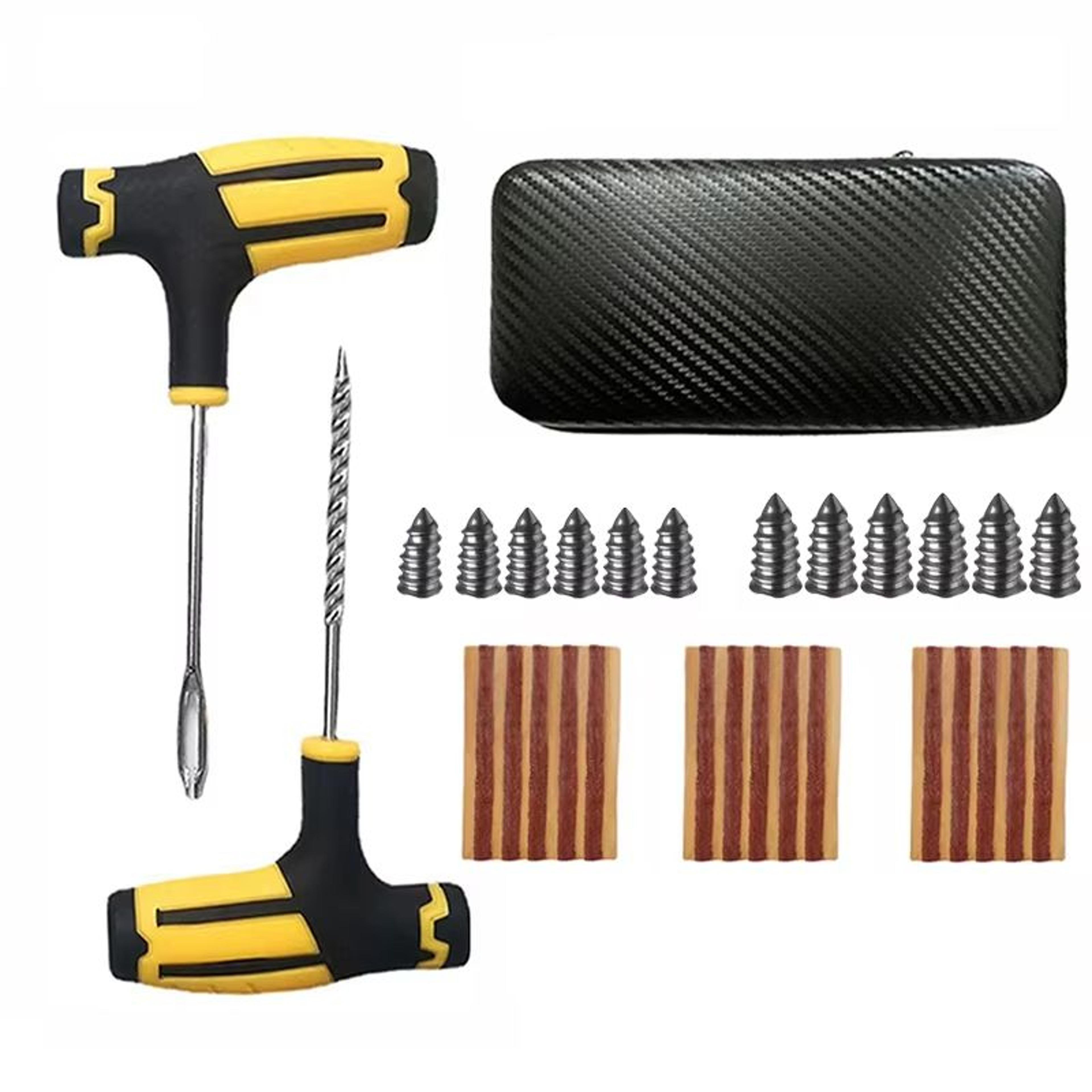 Universal Tire Repair Kit With Plug Strips Reamer And Insertion Tools For Roadside Punctures 6