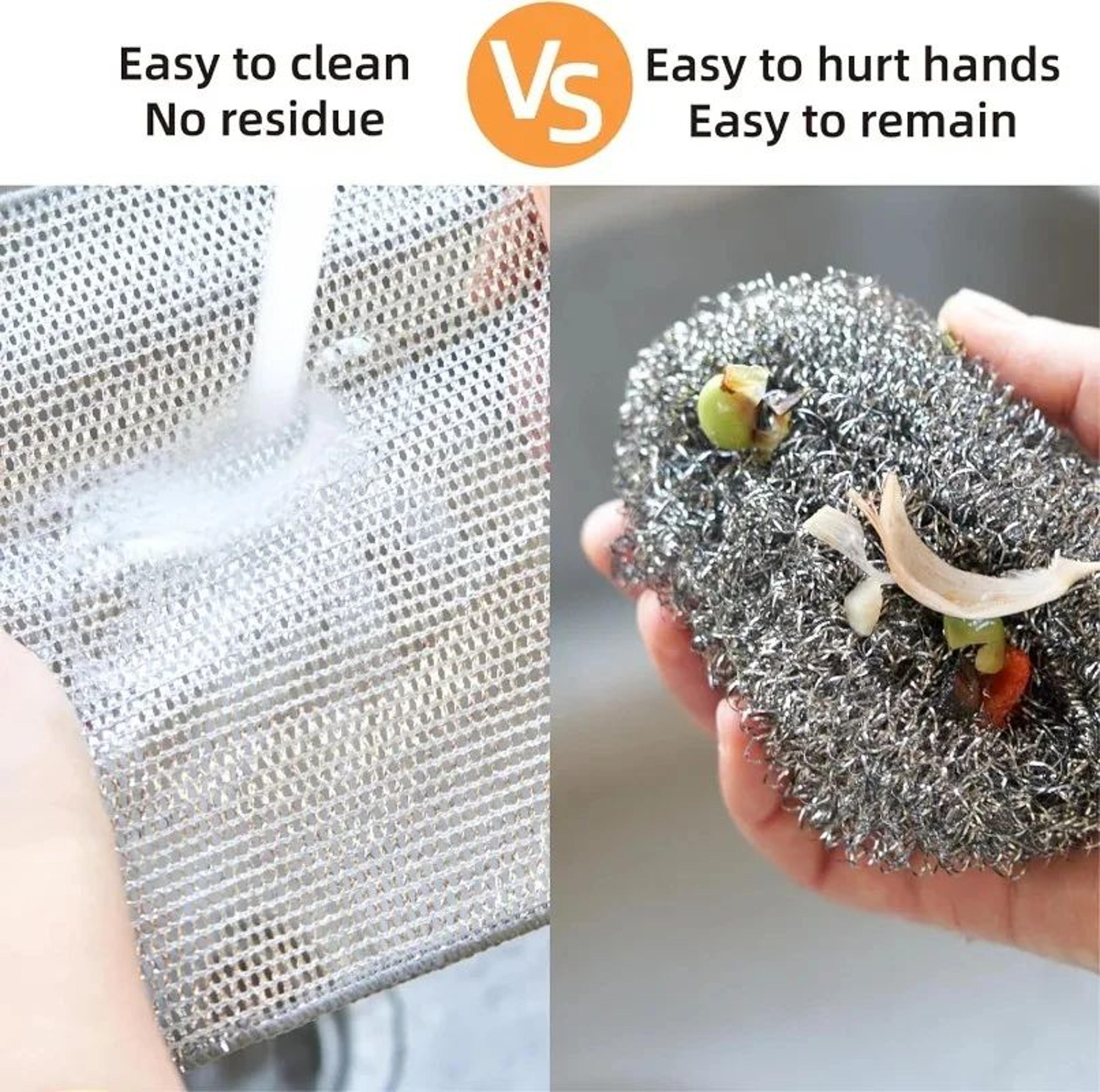 Thickened Steel Wire Cleaning Cloth Non Scratch Microfiber Mesh Dishcloth Single Or Double Layer Se 4
