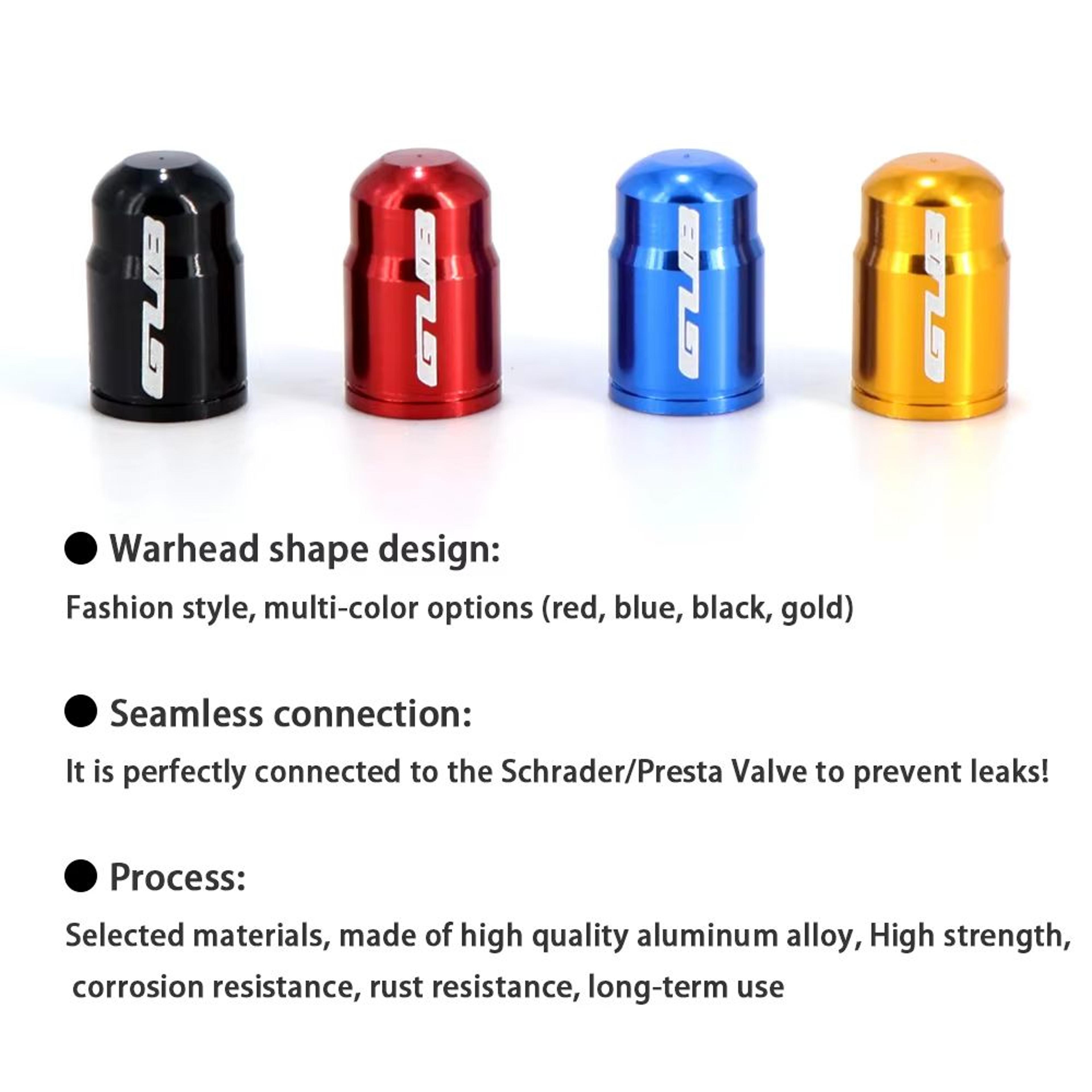 2Piece Bicycle Valve Caps CNC Aluminum Dustproof Covers For Presta And Schrader 1