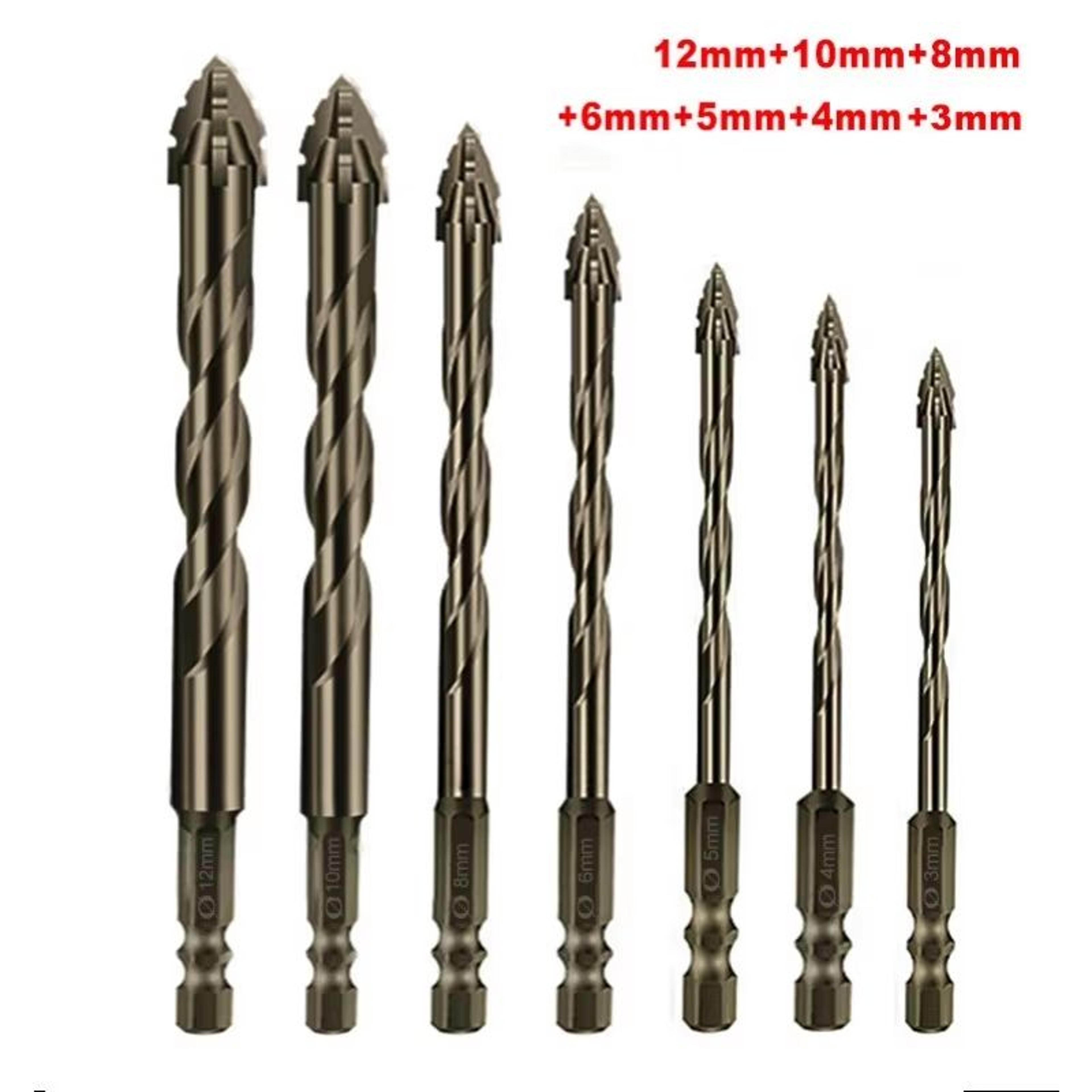 HighPerformance FourEdged Serrated Eccentric Tile Drill Bit For Ceramic Glass Marble Concrete Stain 5