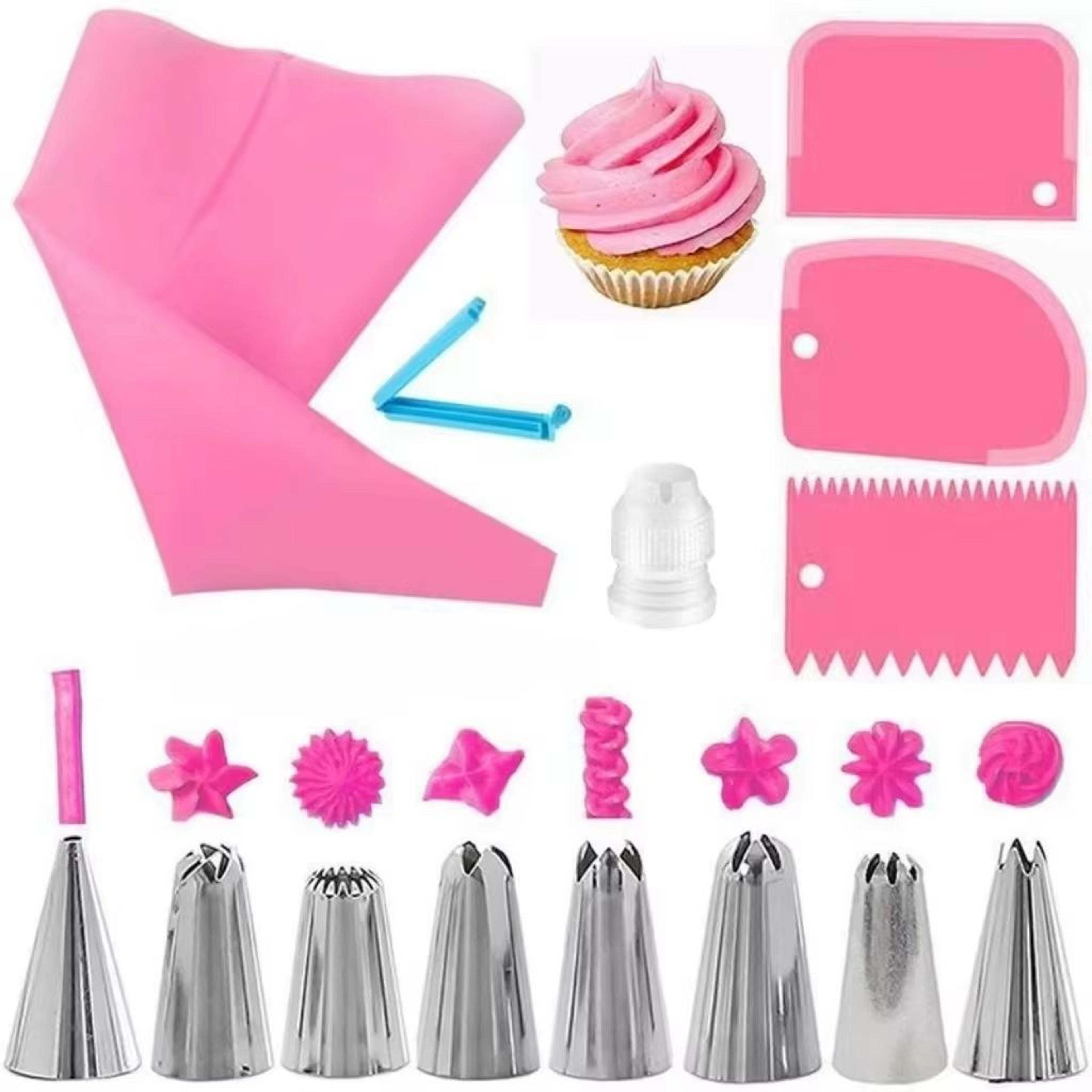 Silicone Piping Bags And Stainless Steel Piping Tips Cake Decorating Kit 1
