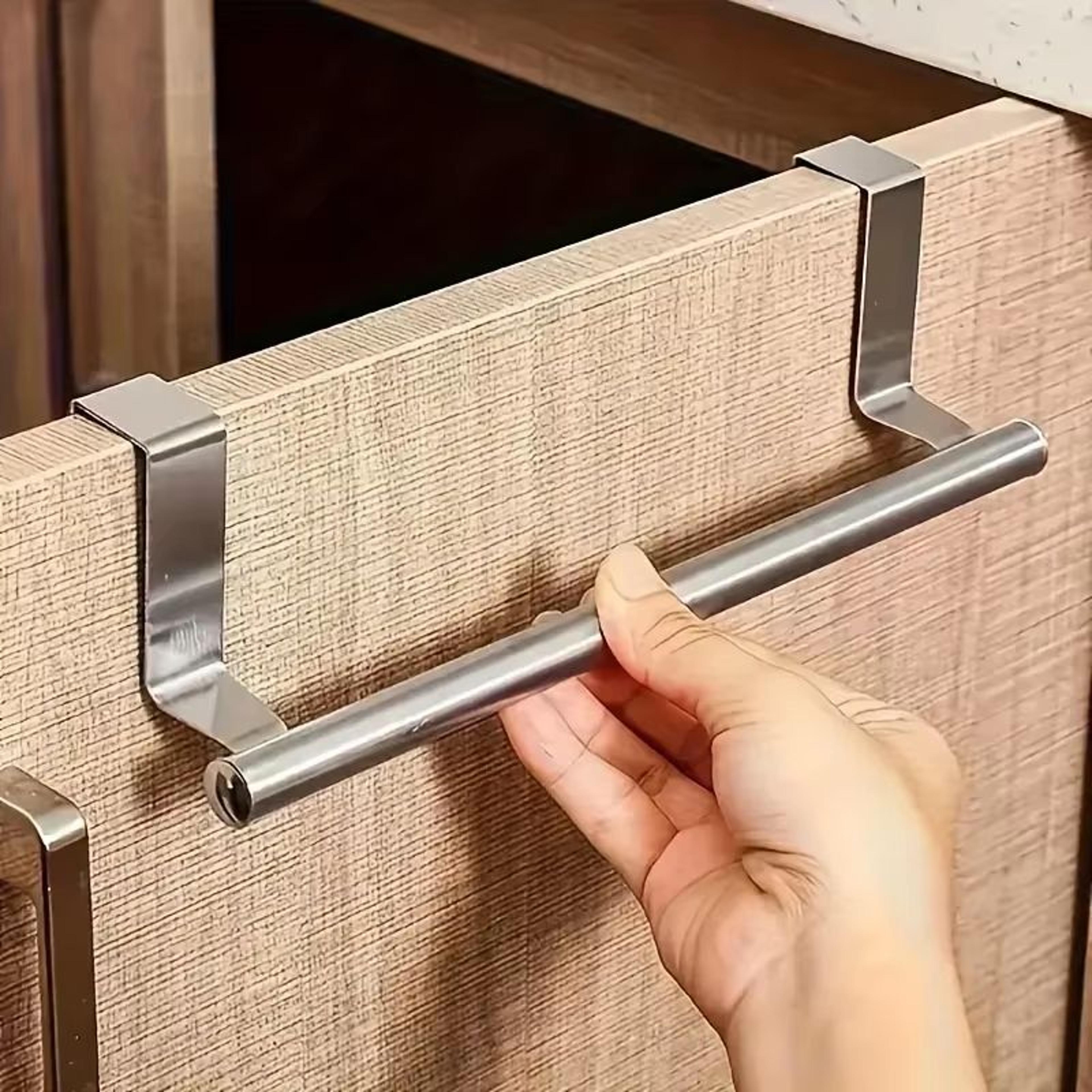 Stainless Steel OverDoor Towel Rack NoDrill Hanging Bar For Bathroom And Kitchen 0
