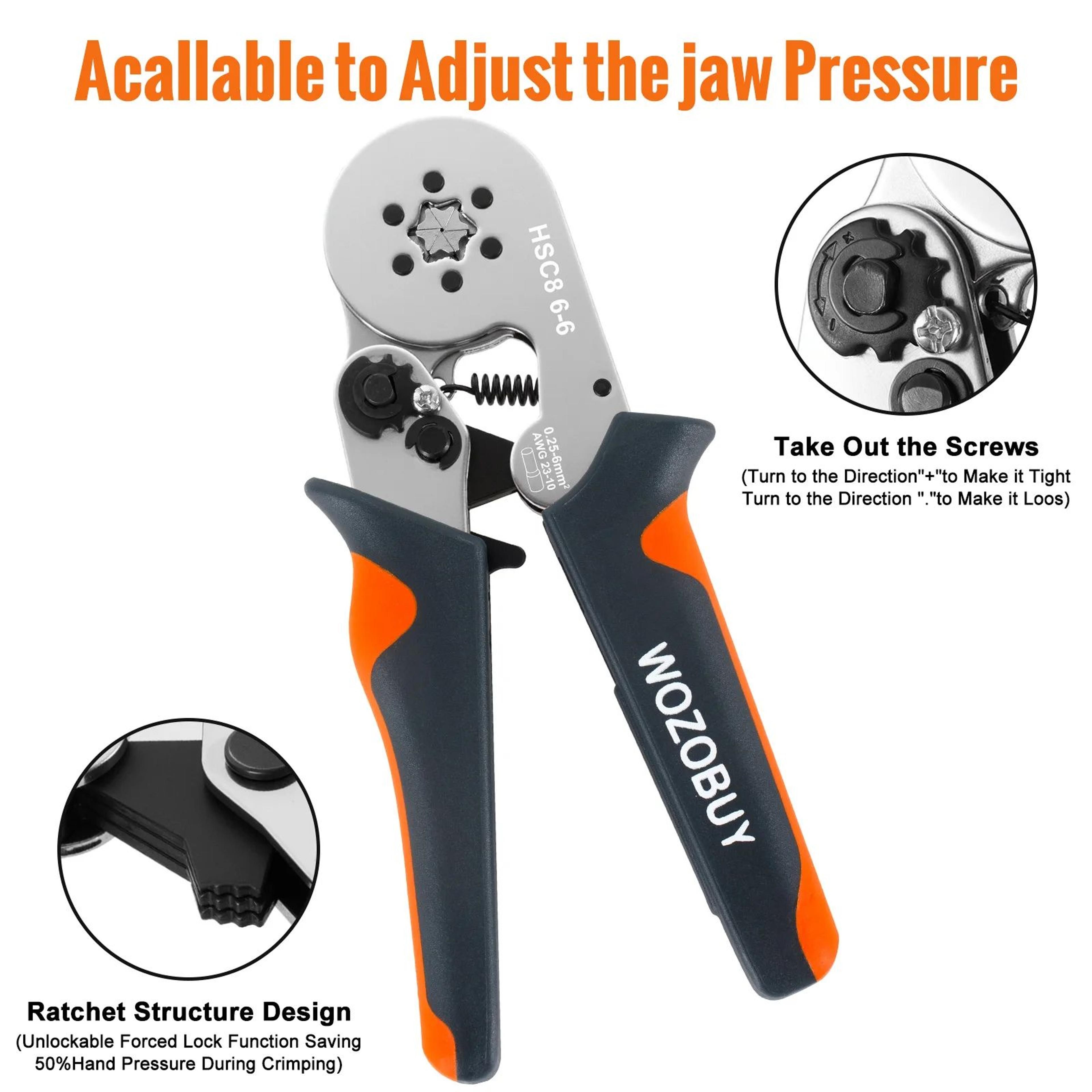 HSC8 Mini Ferrule Crimping Tool Pliers For Electrical Wire Terminals AWG 237  AWG 2310 6