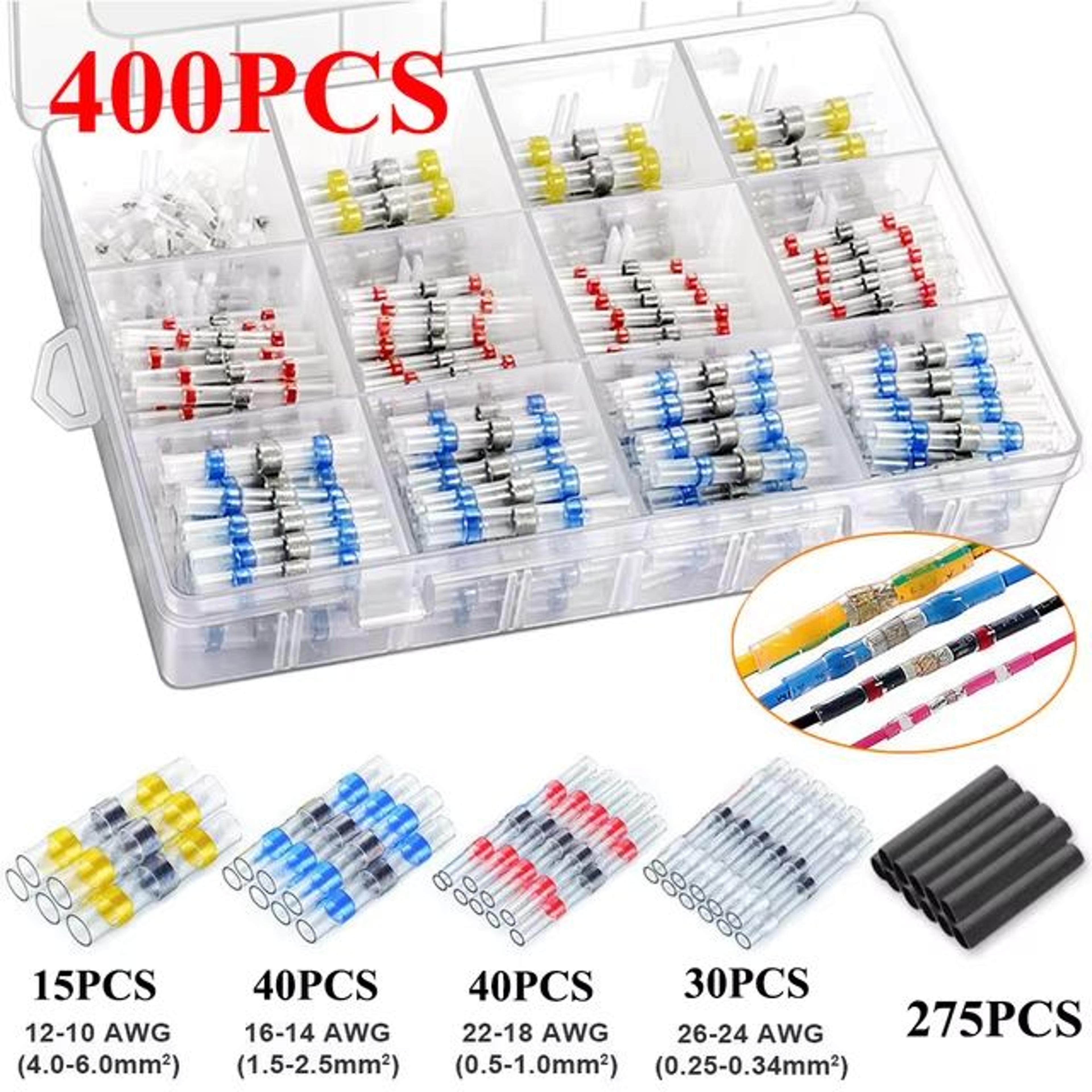 WOZOBUY Waterproof HeatShrink Wire Connectors SST21 AWG 2218 SolderSeal Butt Splice Terminals 10