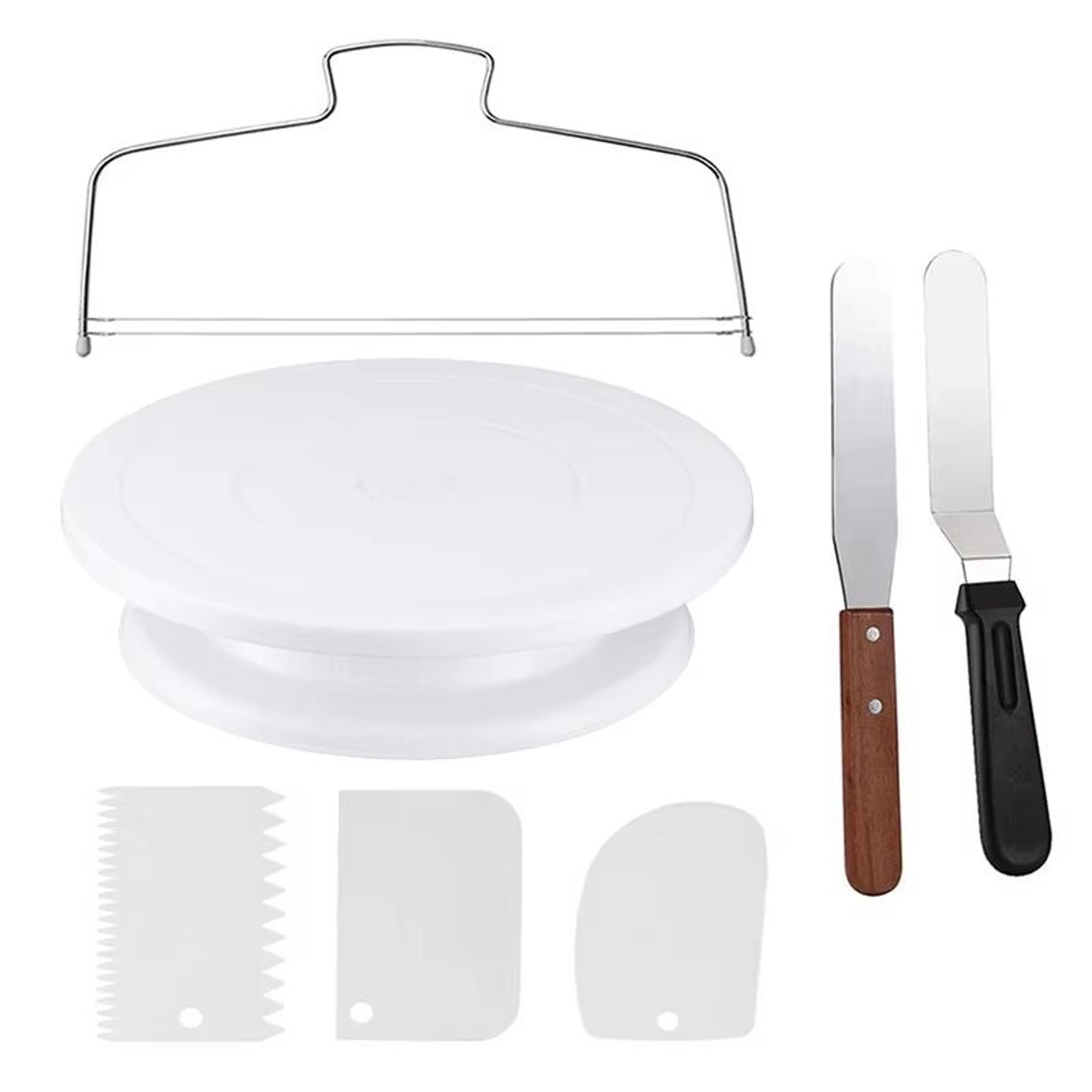 7Piece Cake Decorating Tools Kit With Rotating Turntable And Icing Tools 0