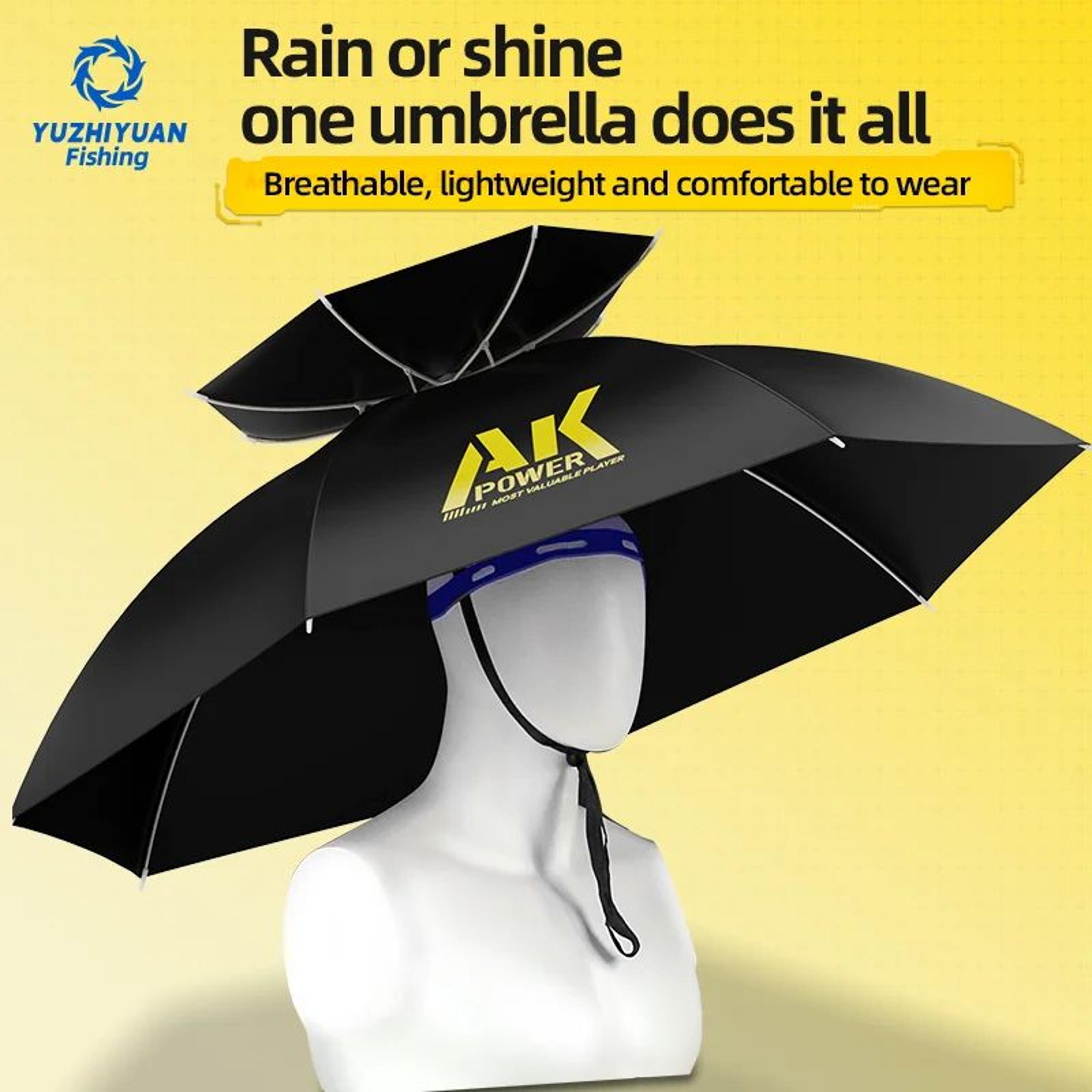 HandsFree Folding Umbrella Hat UPF 50 Waterproof Sun Protection Headwear 1