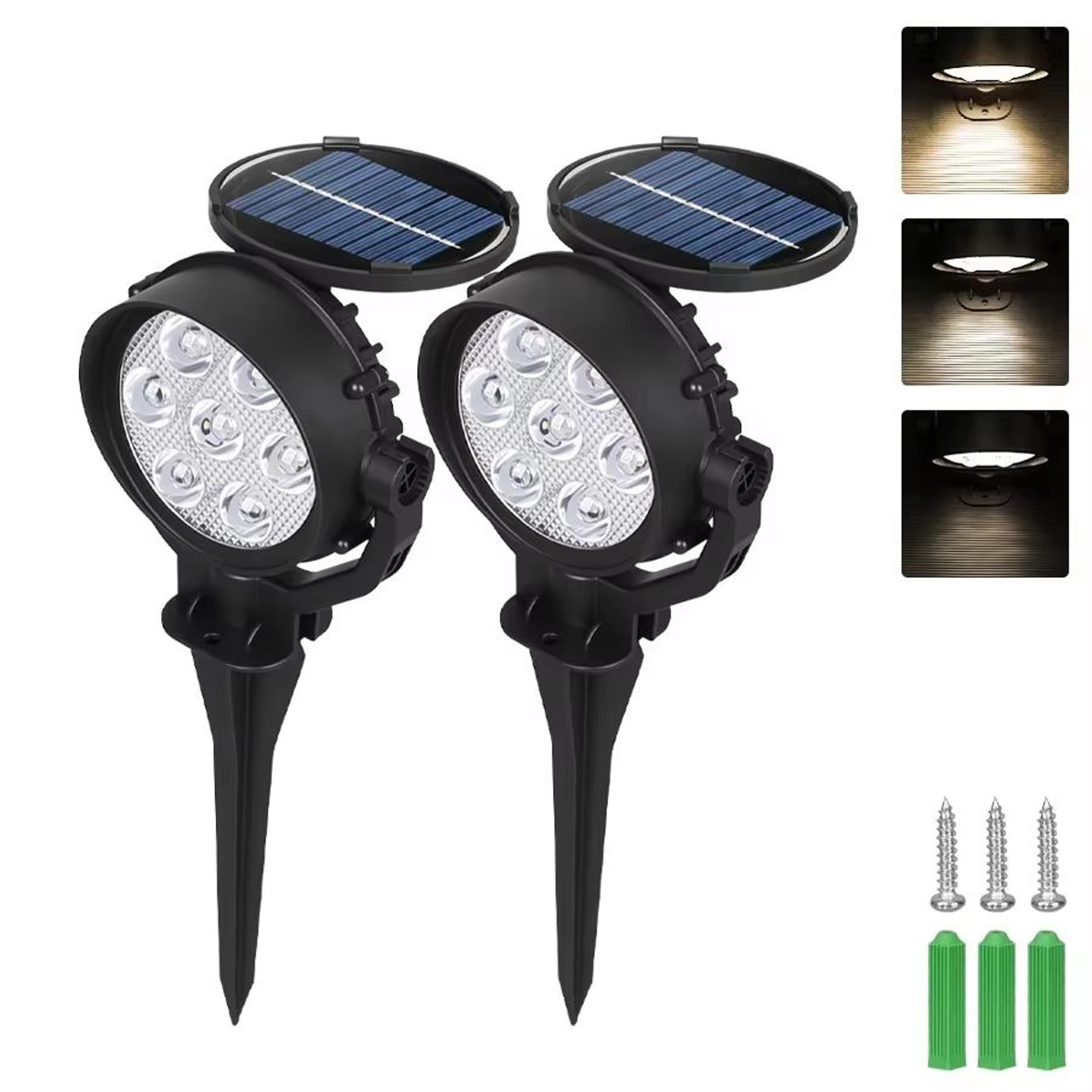 RGB Solar Spot Lights 9LED IP65 Waterproof Outdoor Landscape Lights Brightness Adjustable 15