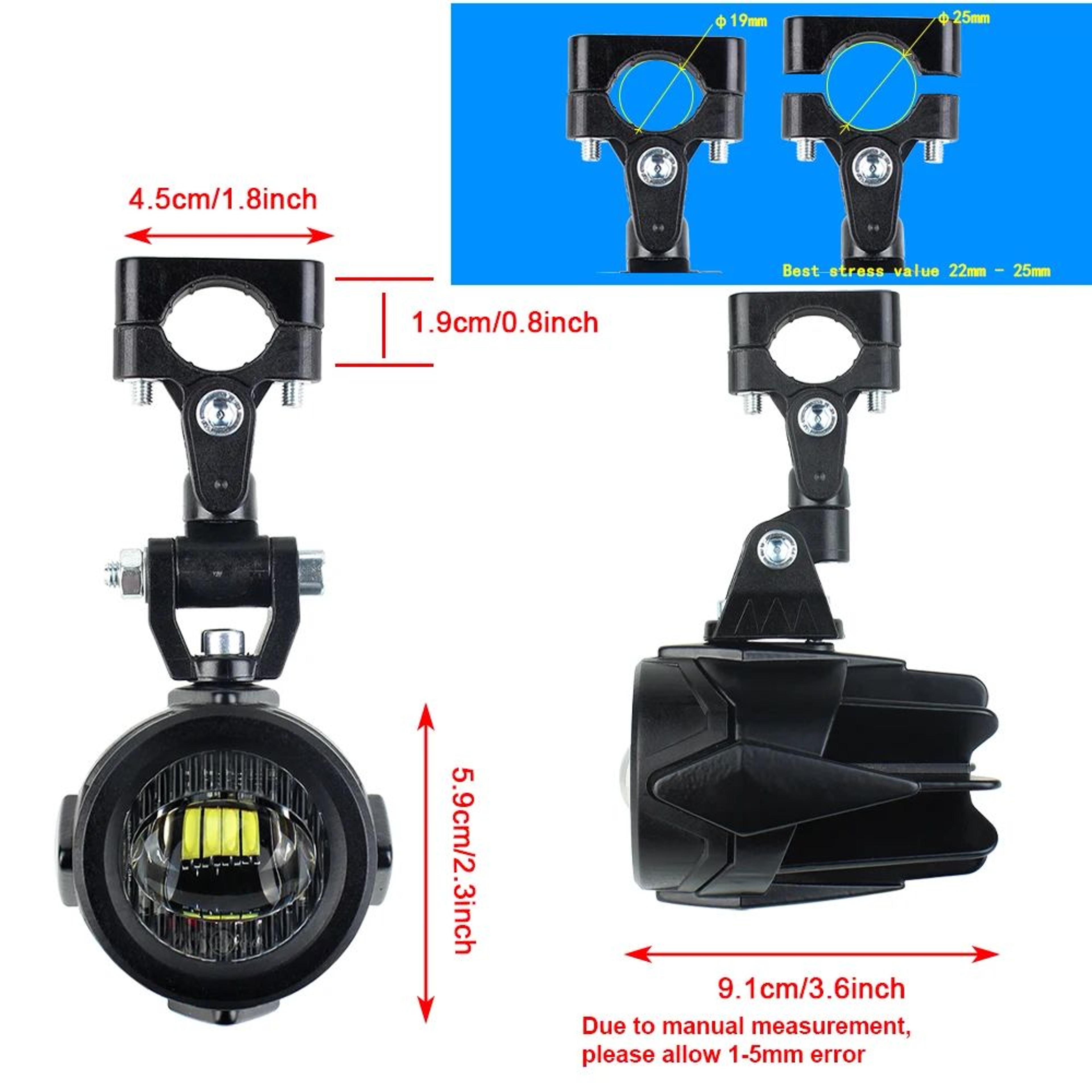 40W Motorcycle LED Fog Light Auxiliary Lights 6000K For BMW R1200GS Series 2