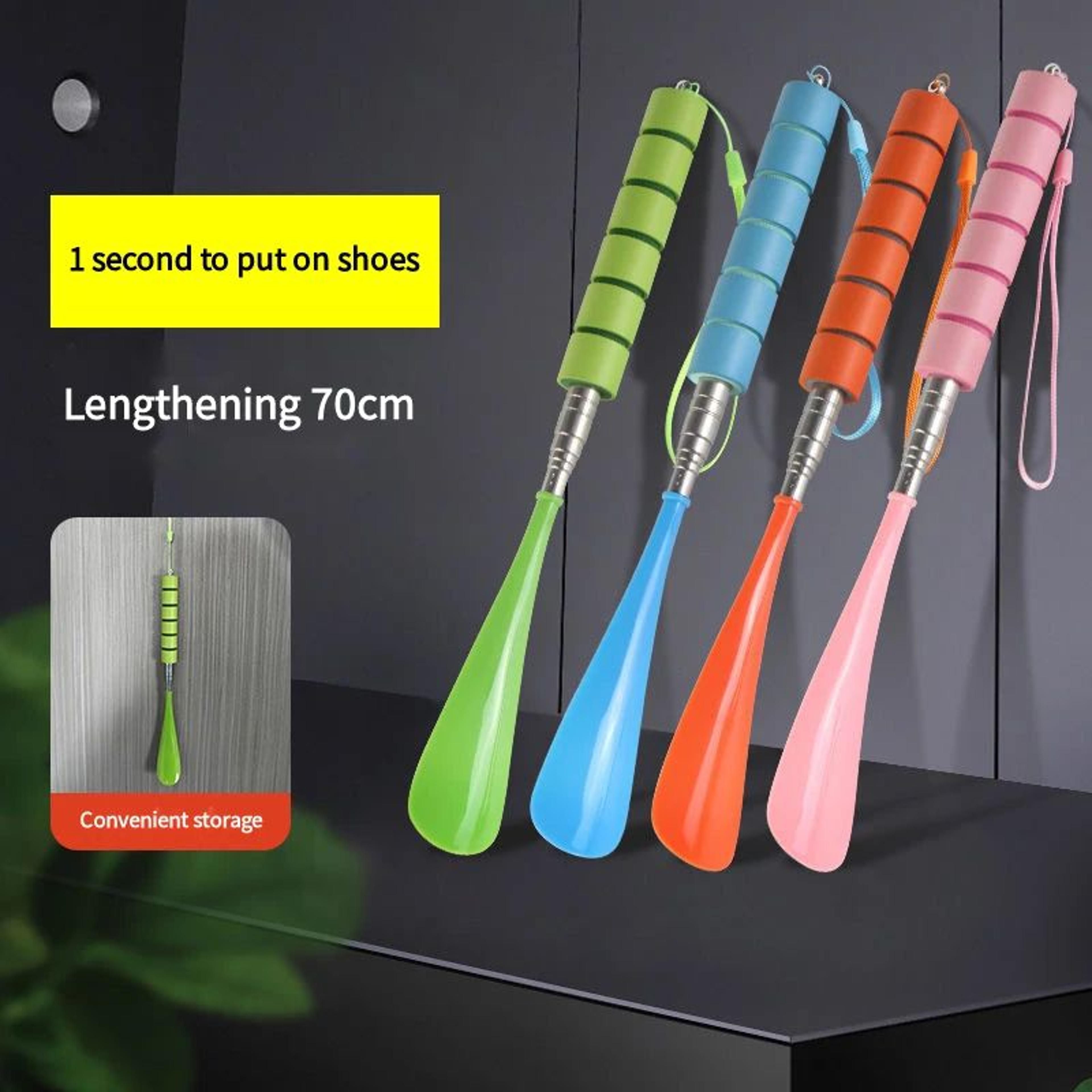 Adjustable Long Stretchable Metal Shoehorn 11812795in NoBend Shoe Aid 0