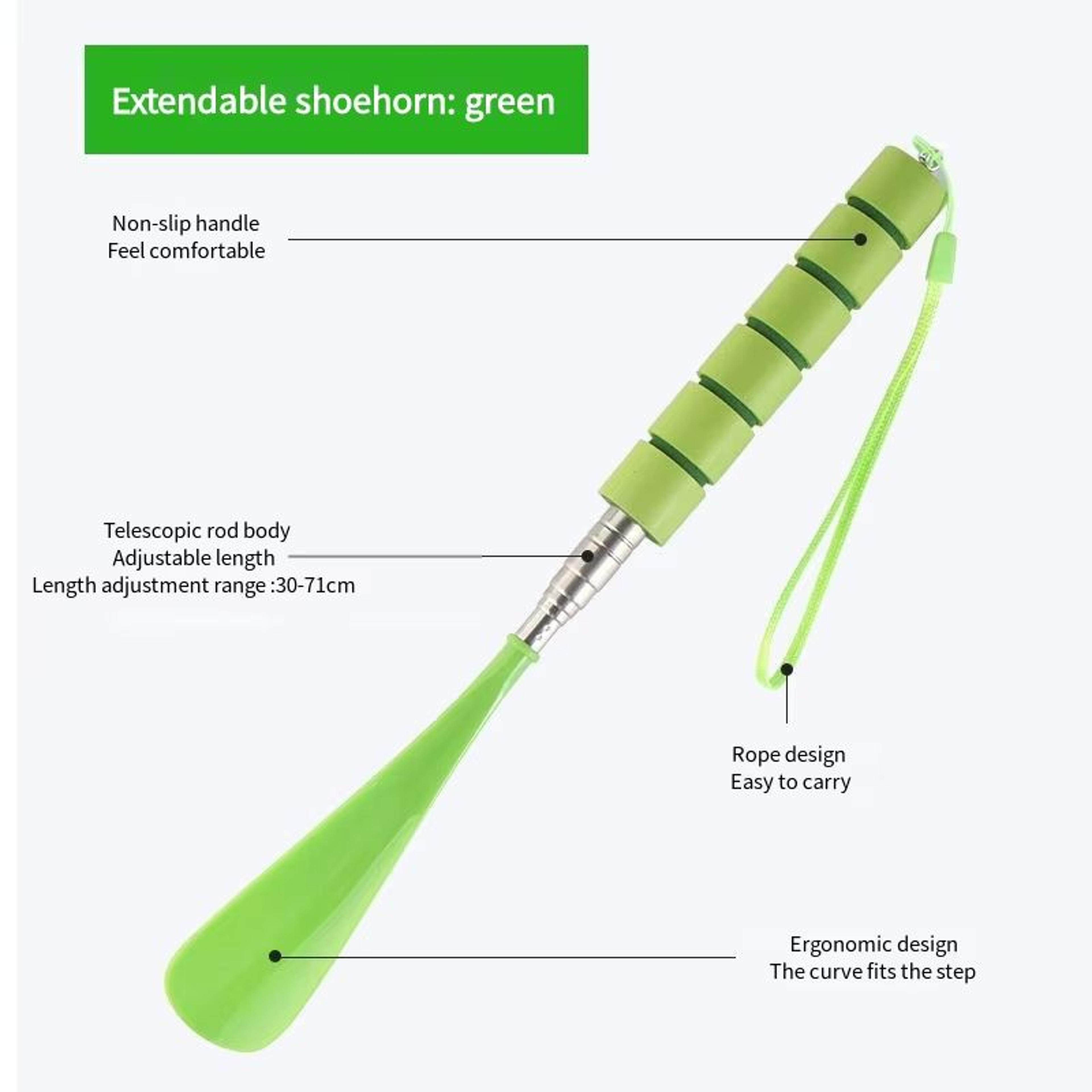 Adjustable Long Stretchable Metal Shoehorn 11812795in NoBend Shoe Aid 9