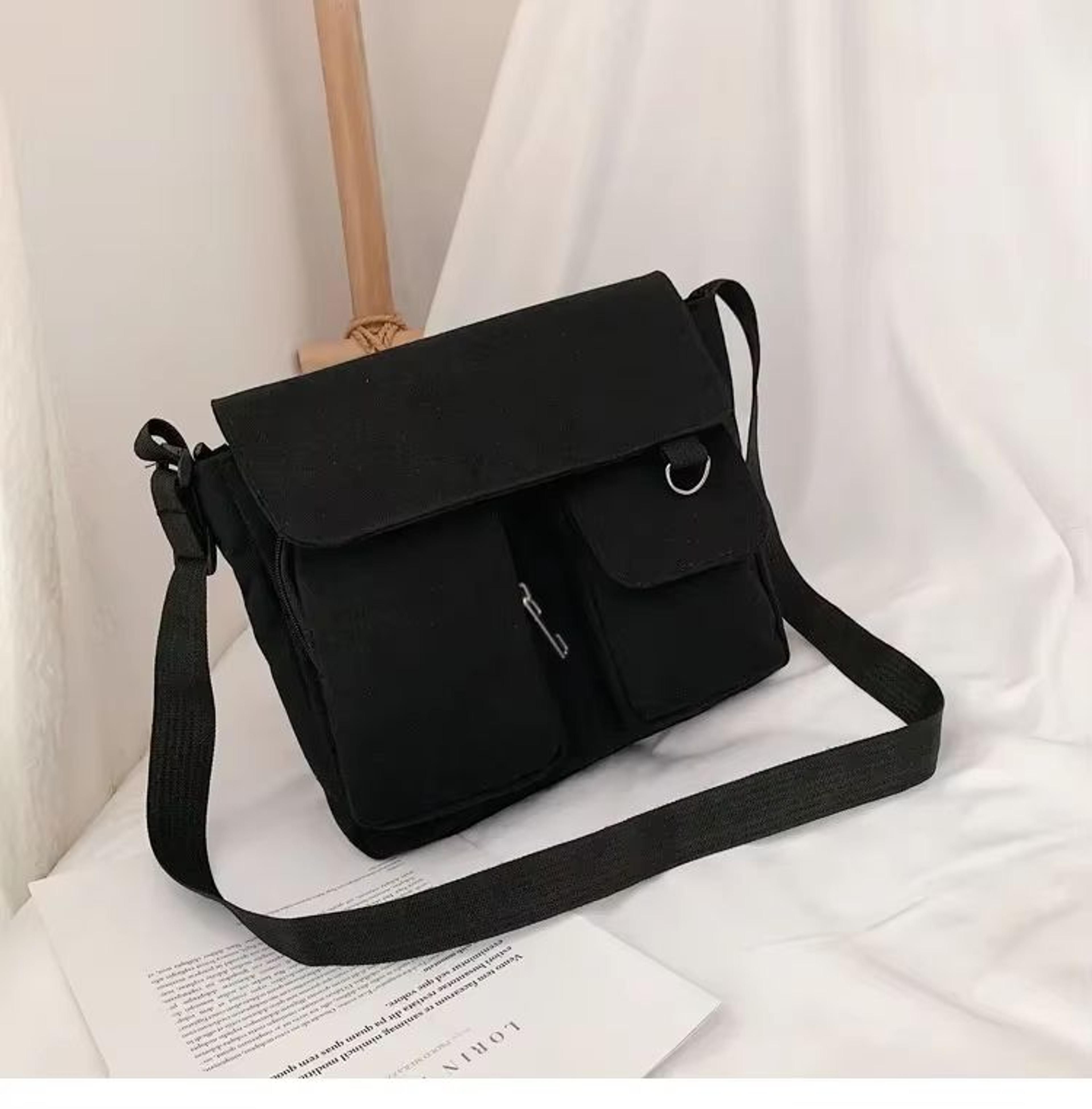 Large Capacity Canvas Crossbody Bag For Women Solid Color Shoulder Bag 6