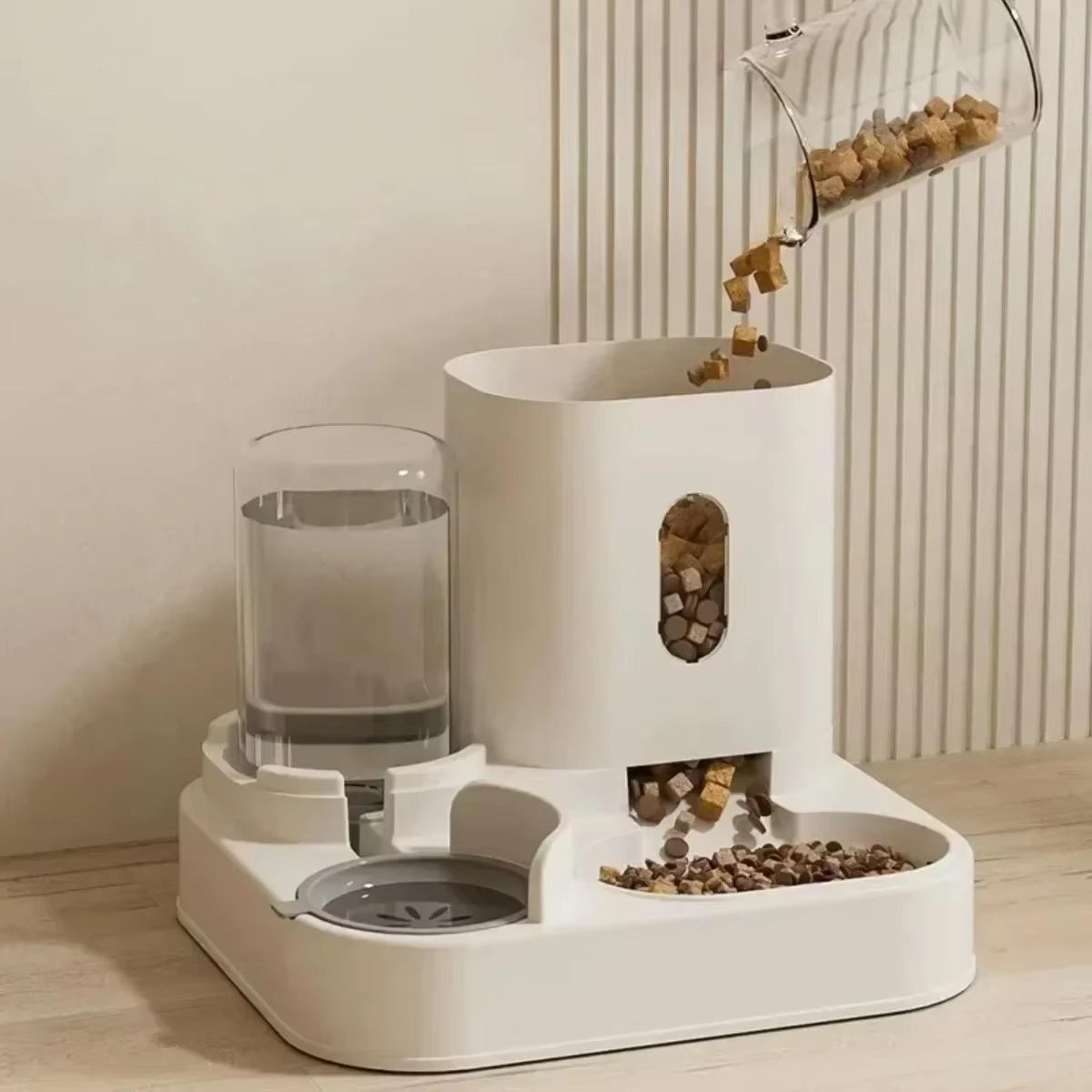 Automatic Pet Feeder And Water Fountain Dispenser With Large Capacity Food Storage 3