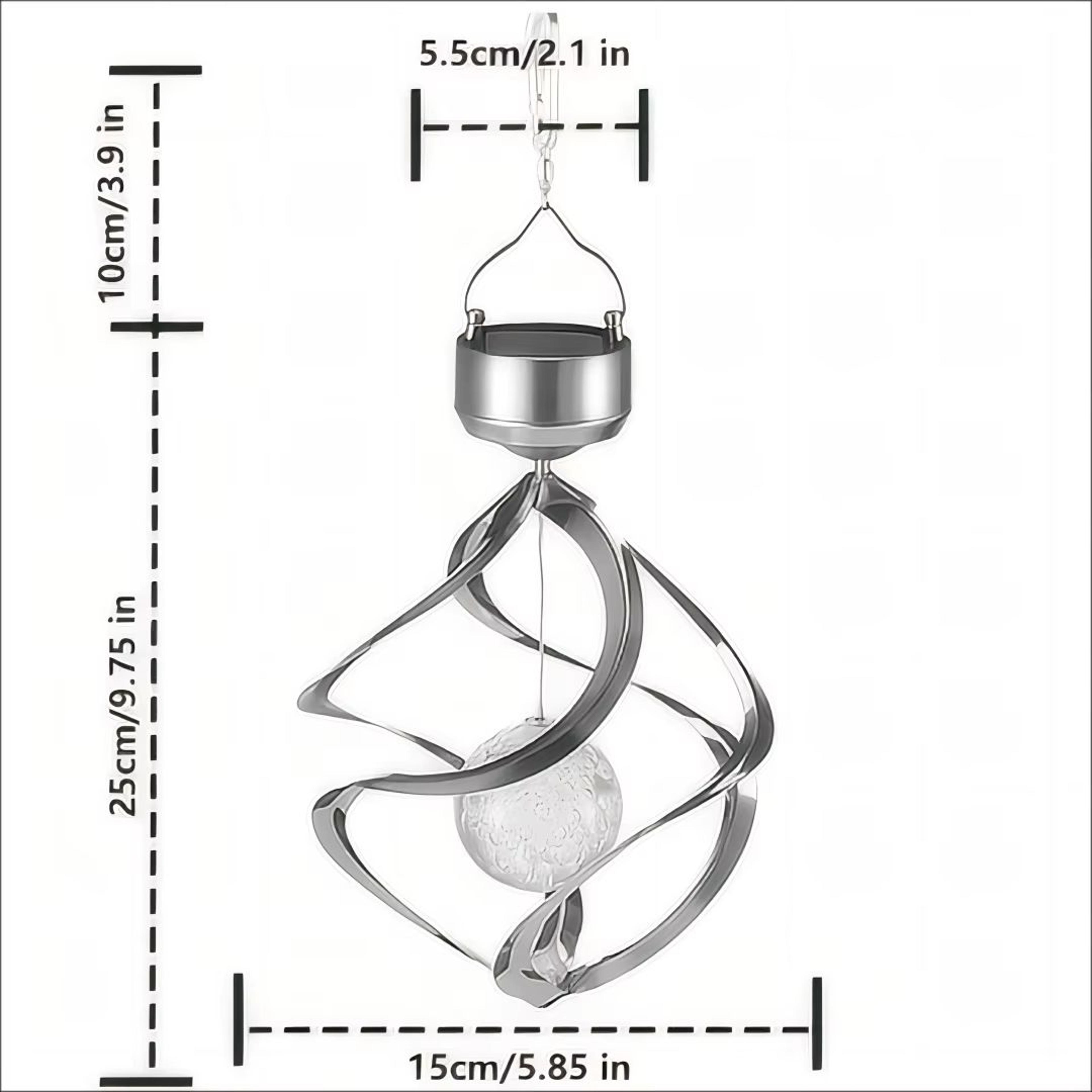 Solar Wind Chime Pendant Light Outdoor Decorative Garden LED Lamp 6