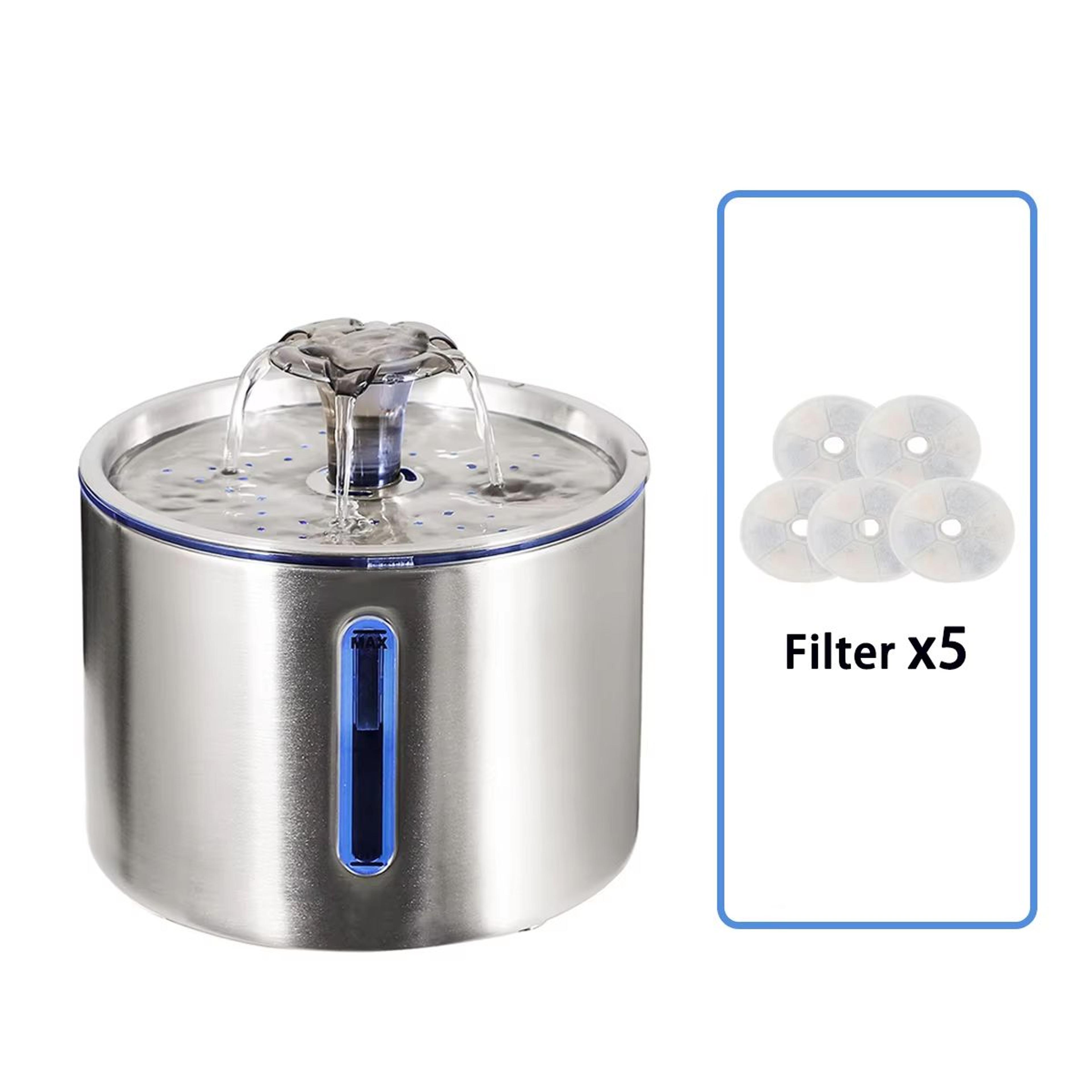 Stainless Steel Automatic Cat Water Fountain 8454 Fl Oz Pet Hydration Dispenser 8
