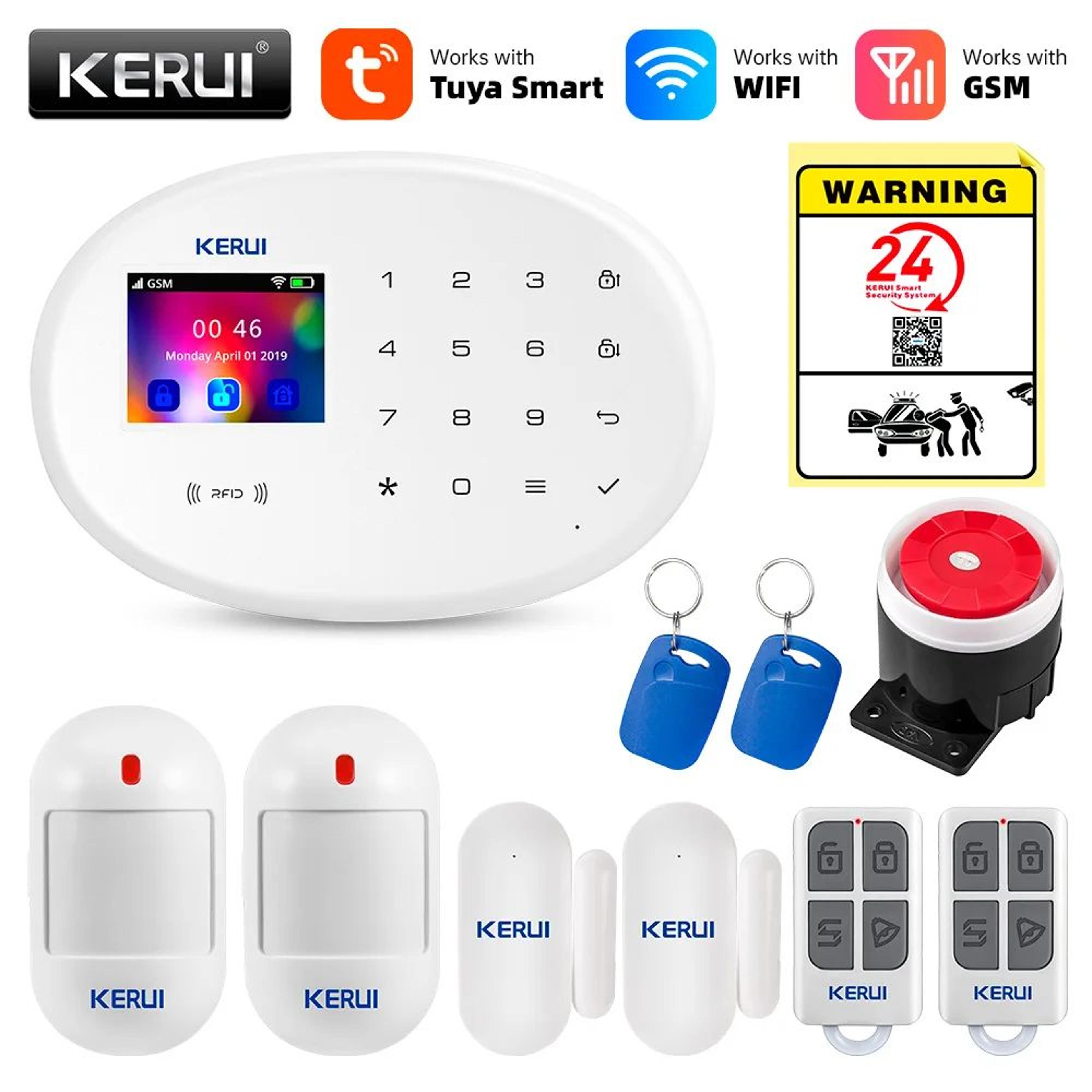 Tuya Smart 43Inch WiFi  GSM Home Security Alarm System With Temperature Display 0