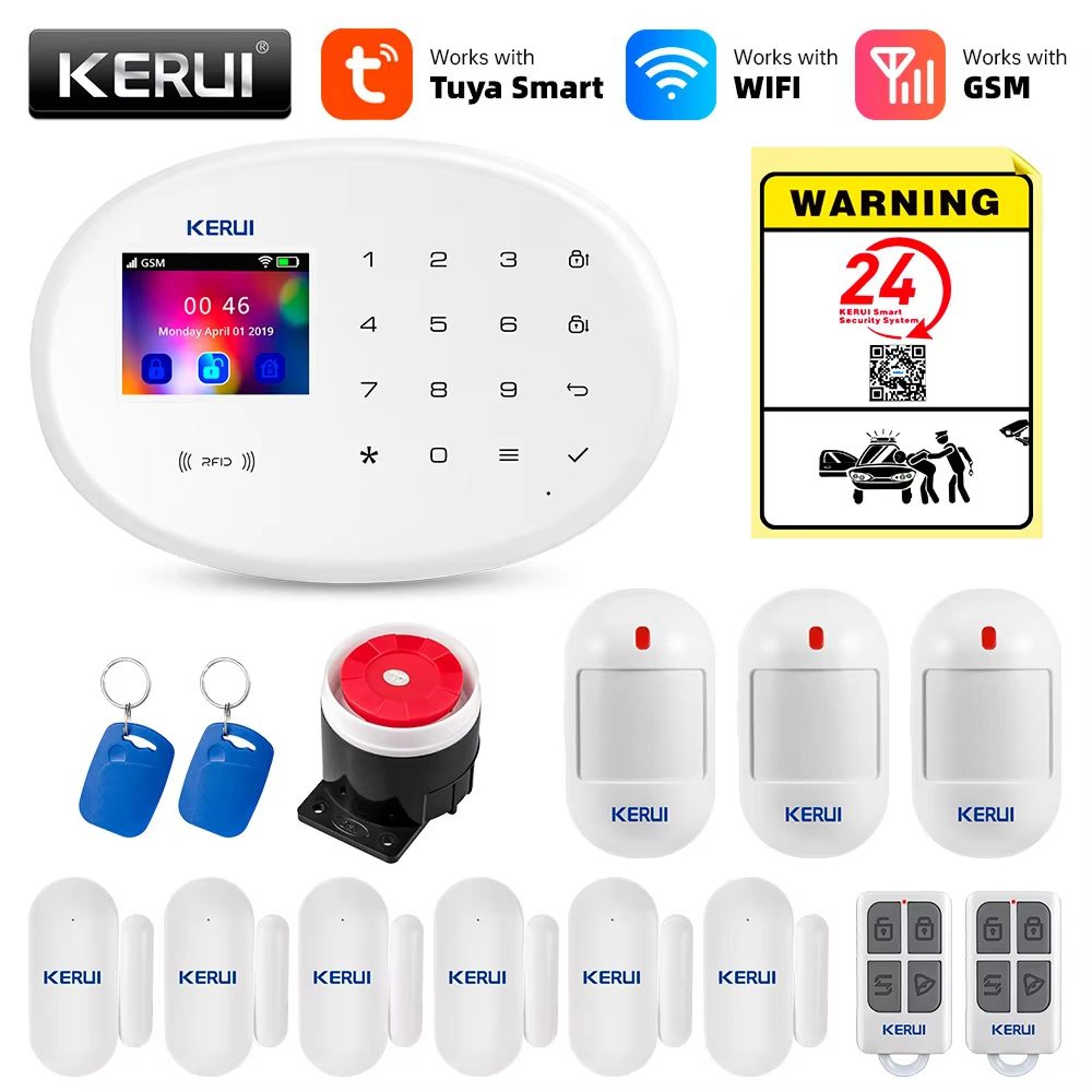 Tuya Smart 43Inch WiFi  GSM Home Security Alarm System With Temperature Display 9