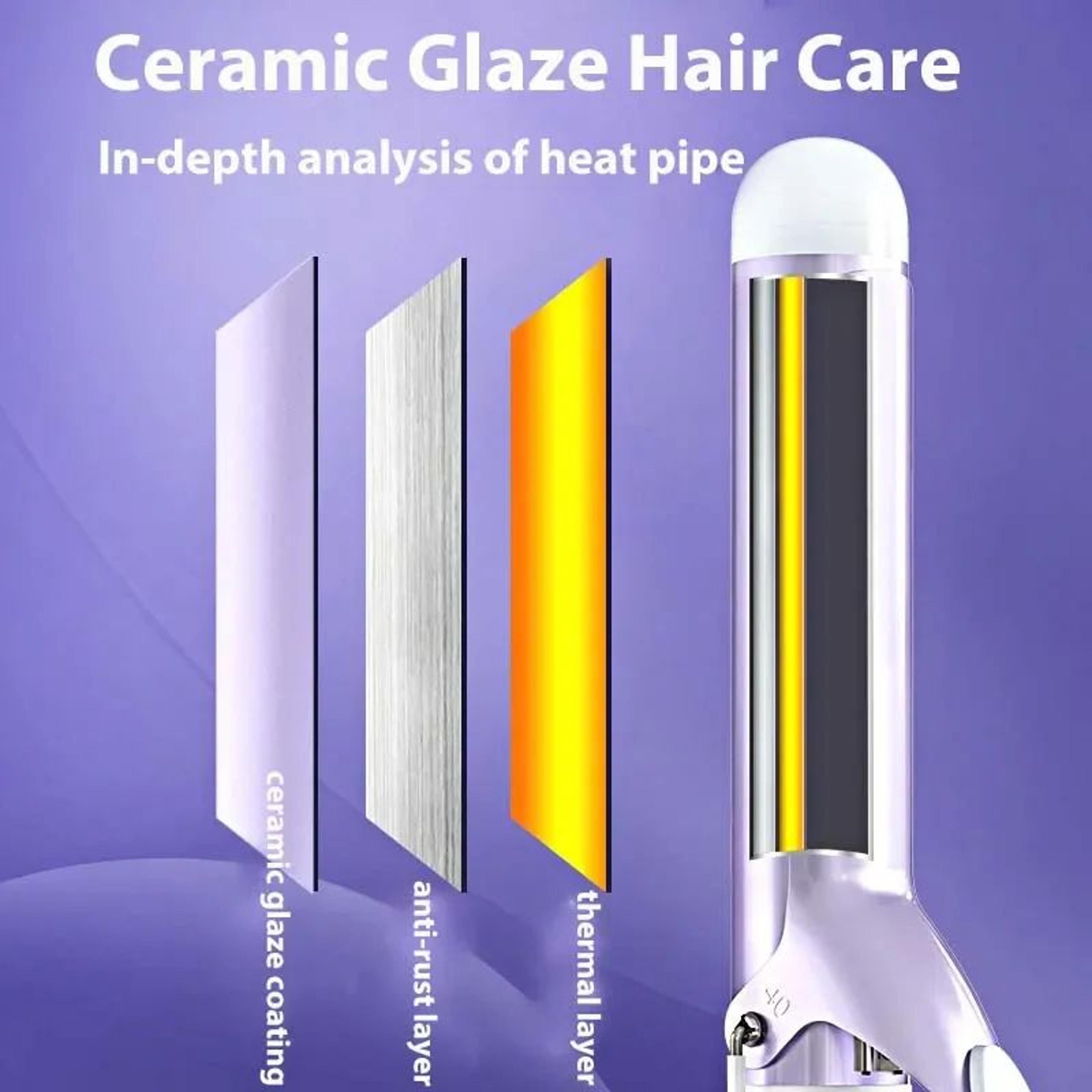 TINSOL 40MM Professional Ceramic JShape Rotating Big Wave Curling Iron 1