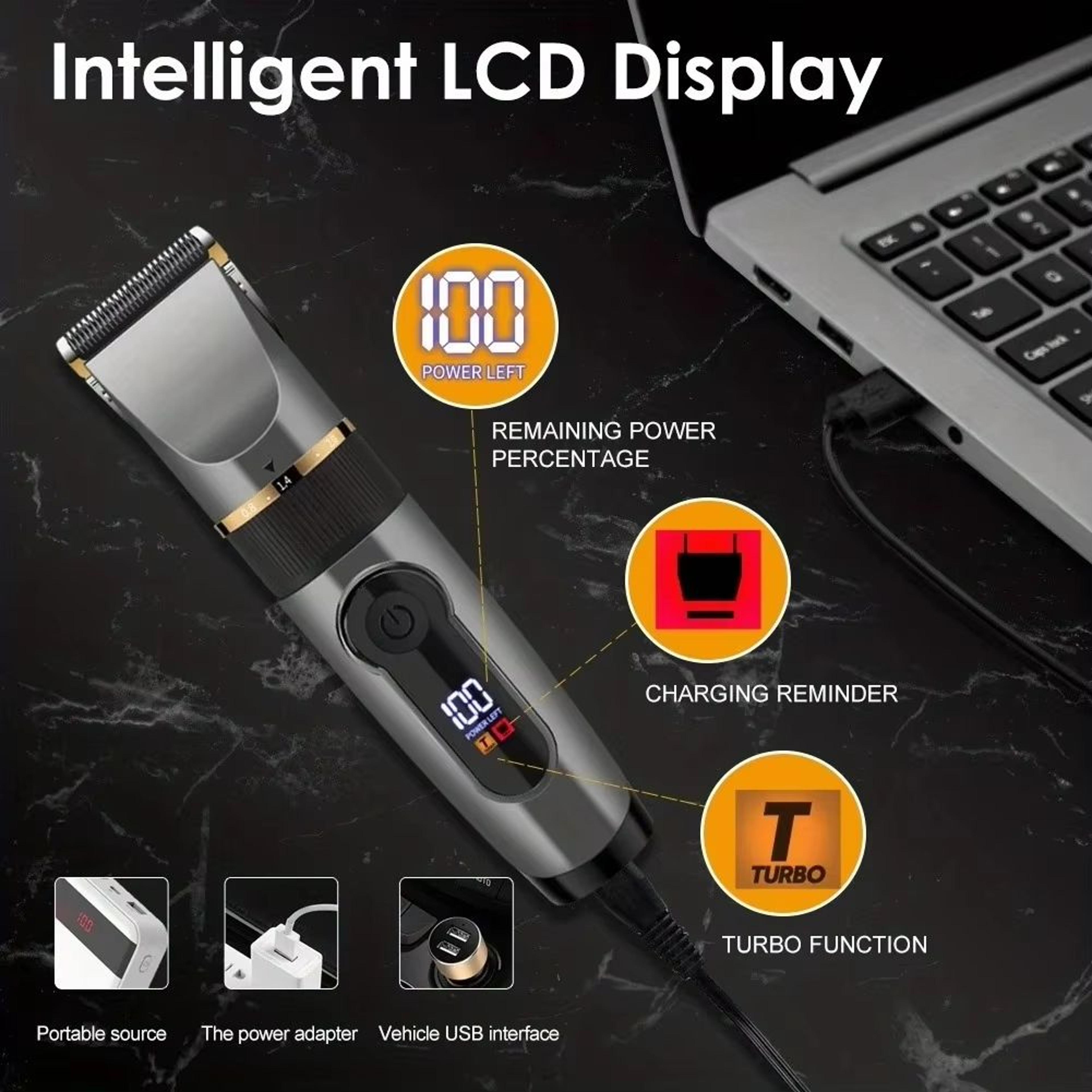 TINSOL Professional Electric Hair Trimmer With Ceramic Blade And LED Display 1