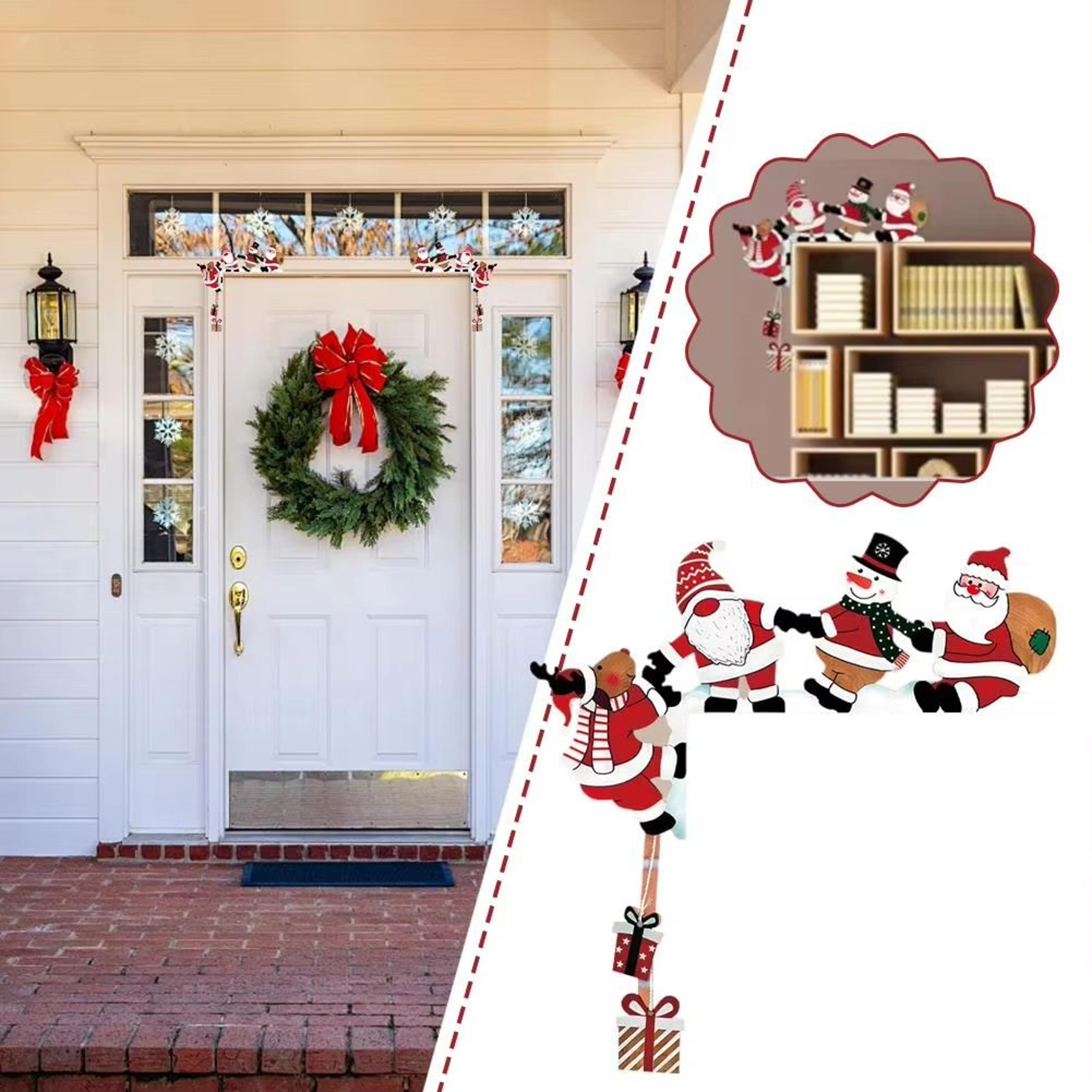 TINSOL Christmas Door Corner Decor  Santa Snowman  Reindeer Wooden Frame Ornament 5