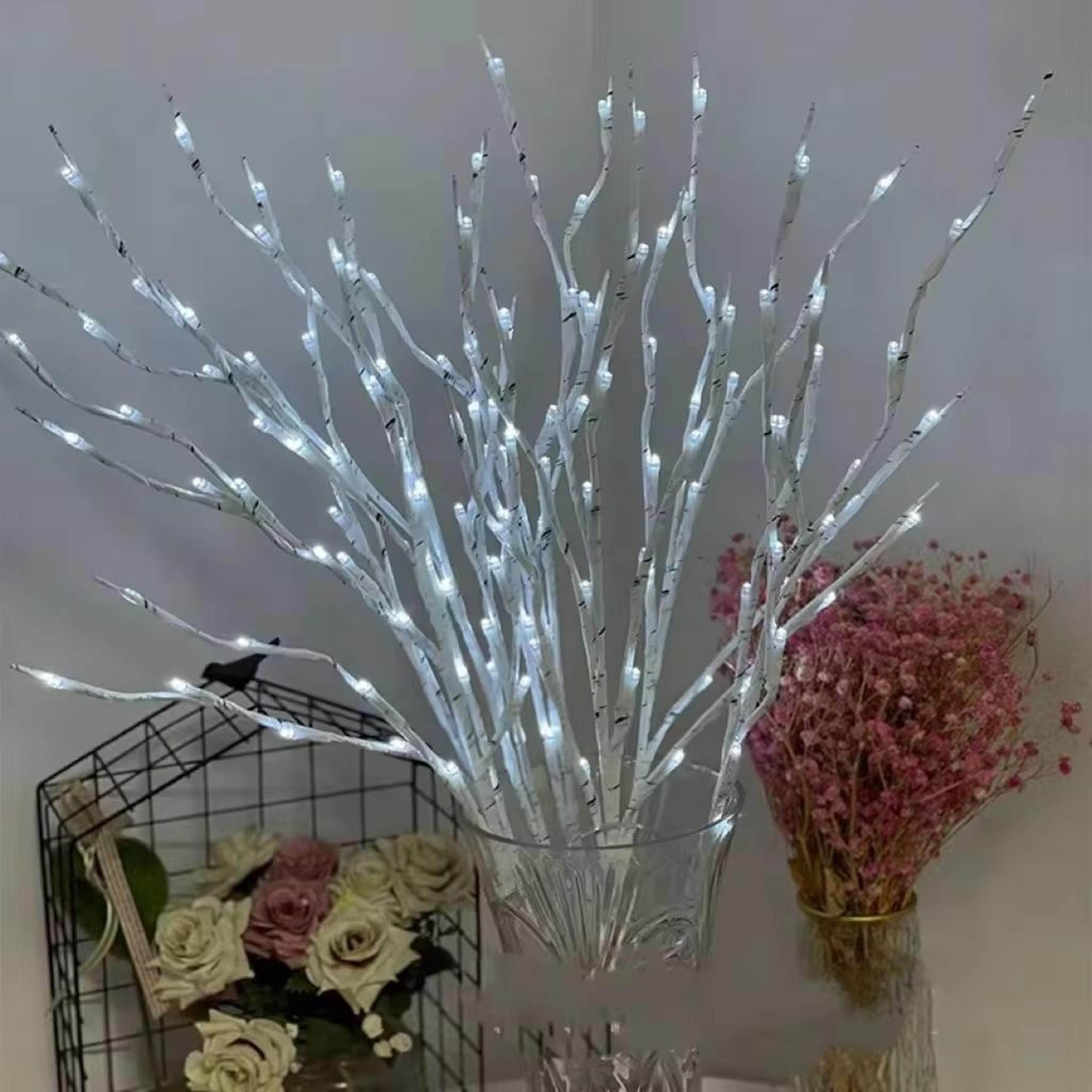 White Birch Branch LED Festive Lights Battery Operated Outdoor Decorative Twig Lights 4
