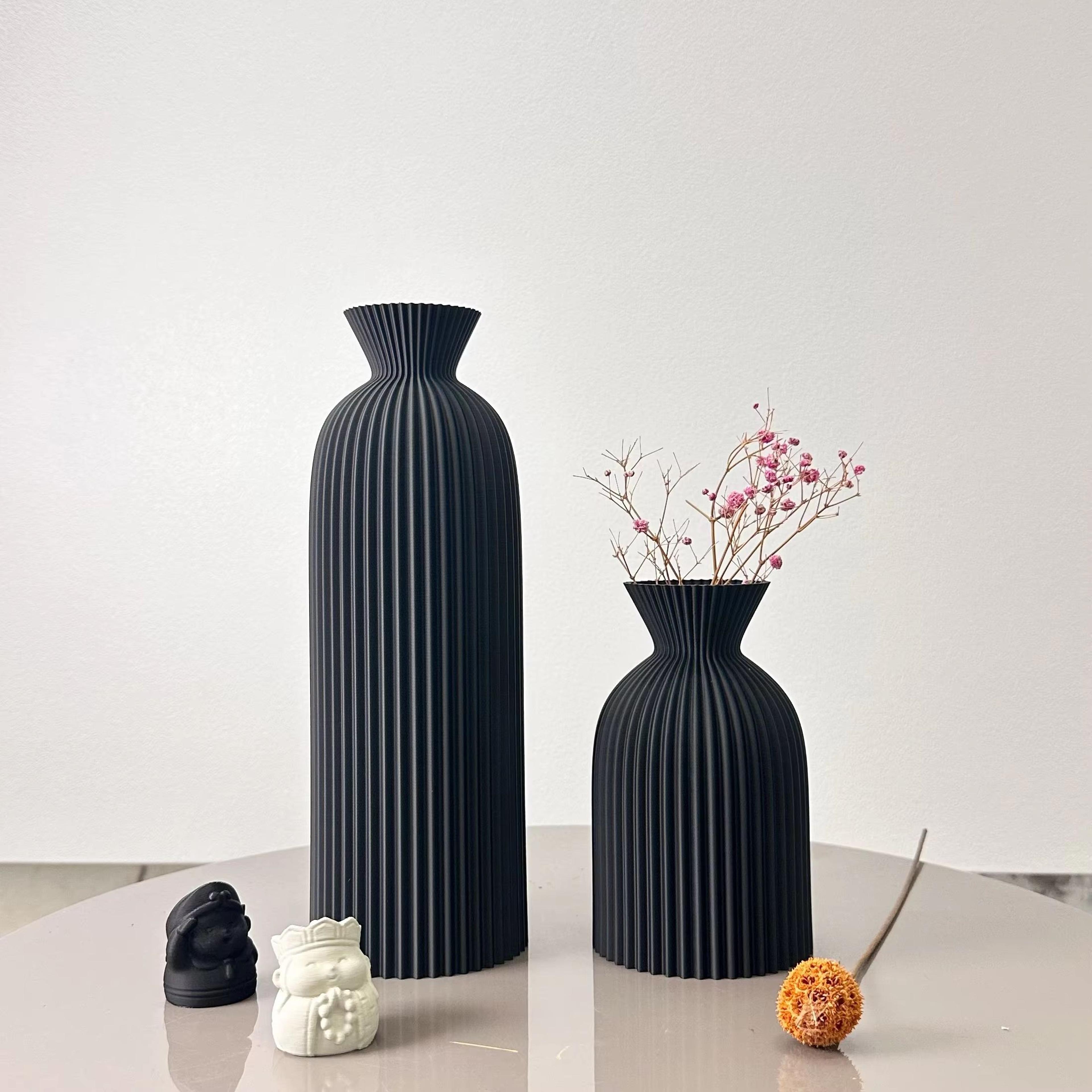 2Piece Wavy Pattern Art Dry Vases Decorative Home Desktop Ornament 8
