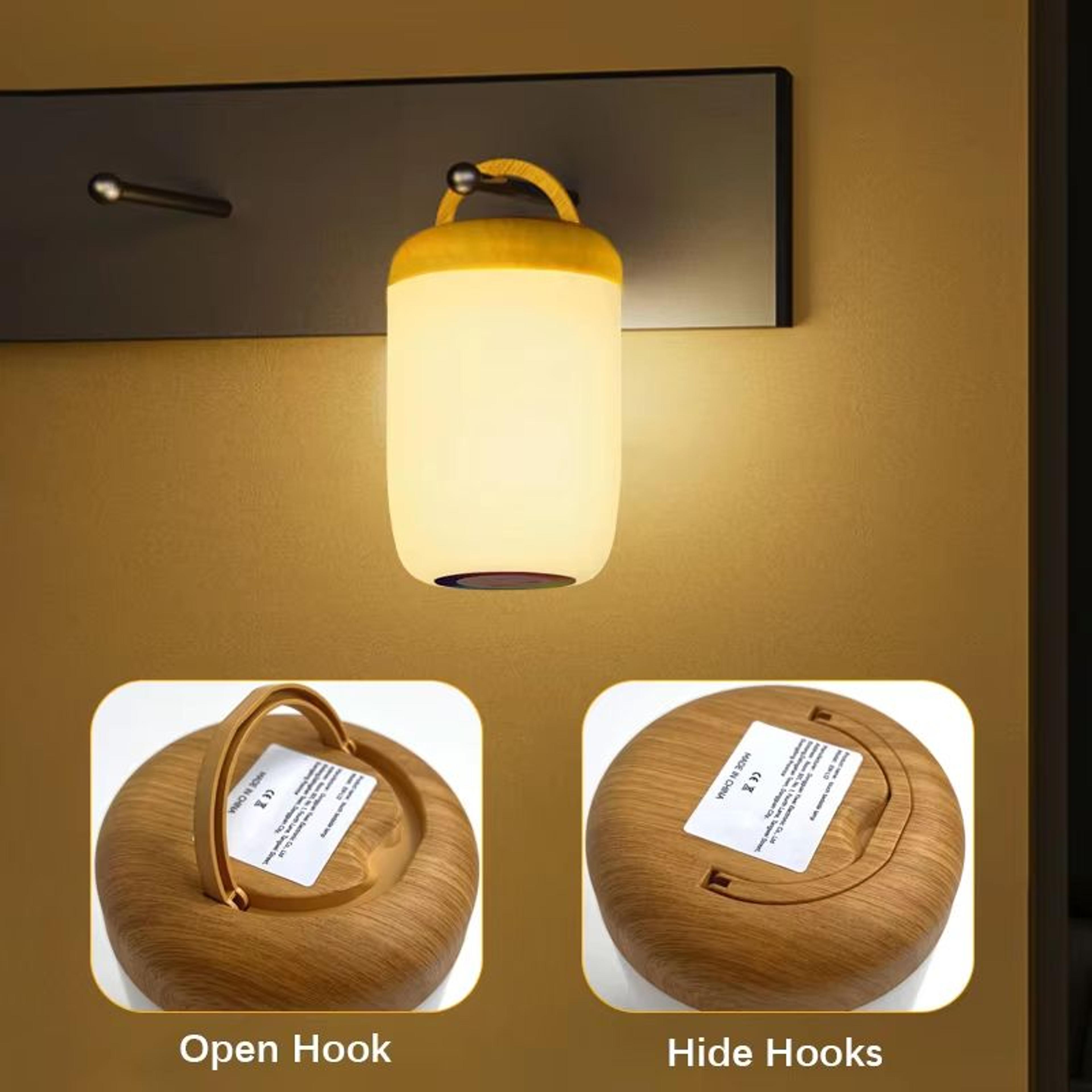 LED Touch RGB Table Lamp With Wood Grain Finish And USB Rechargeable Design 3