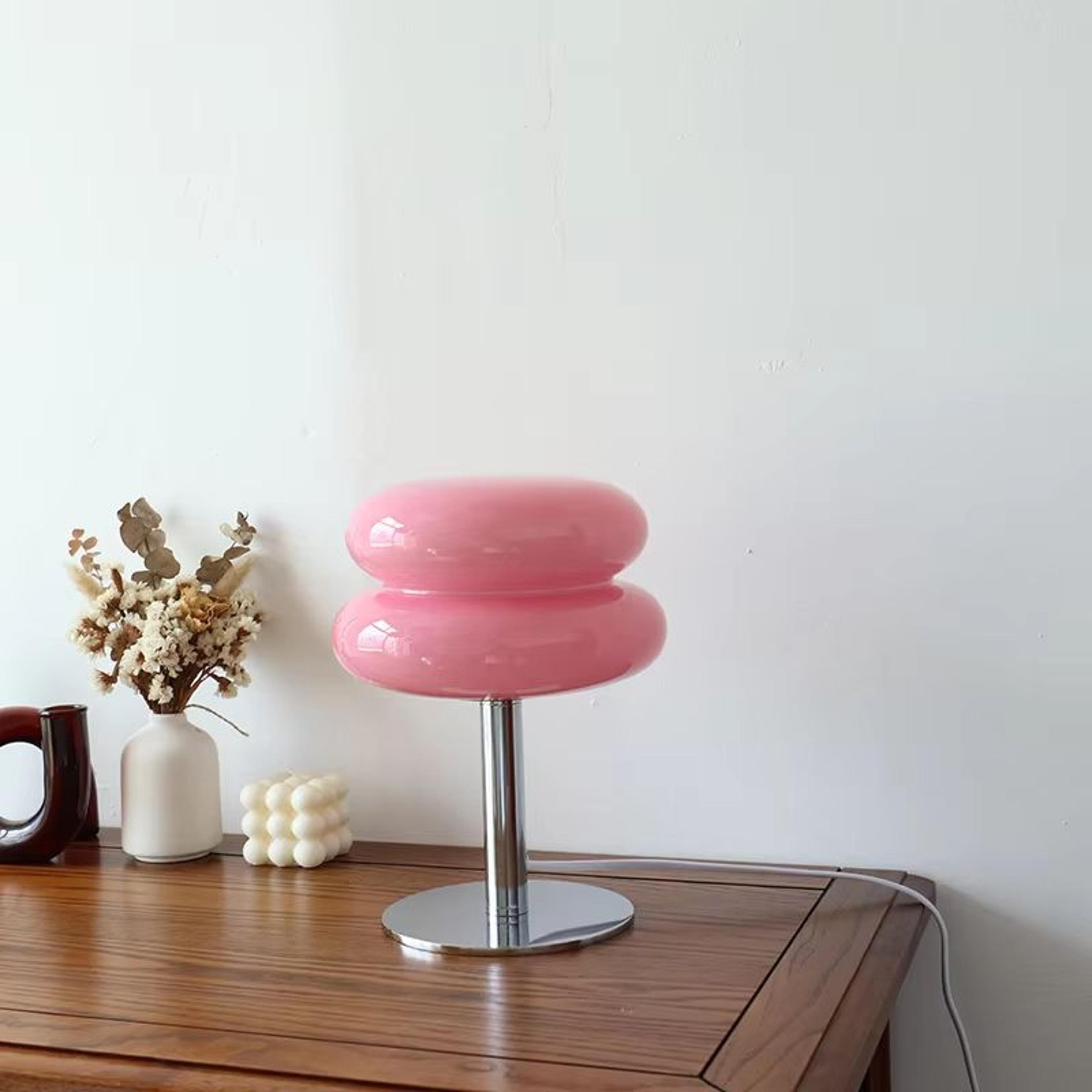 Macaron Glass Trichromatic Table Lamp Soft Night Light For Bedroom 9