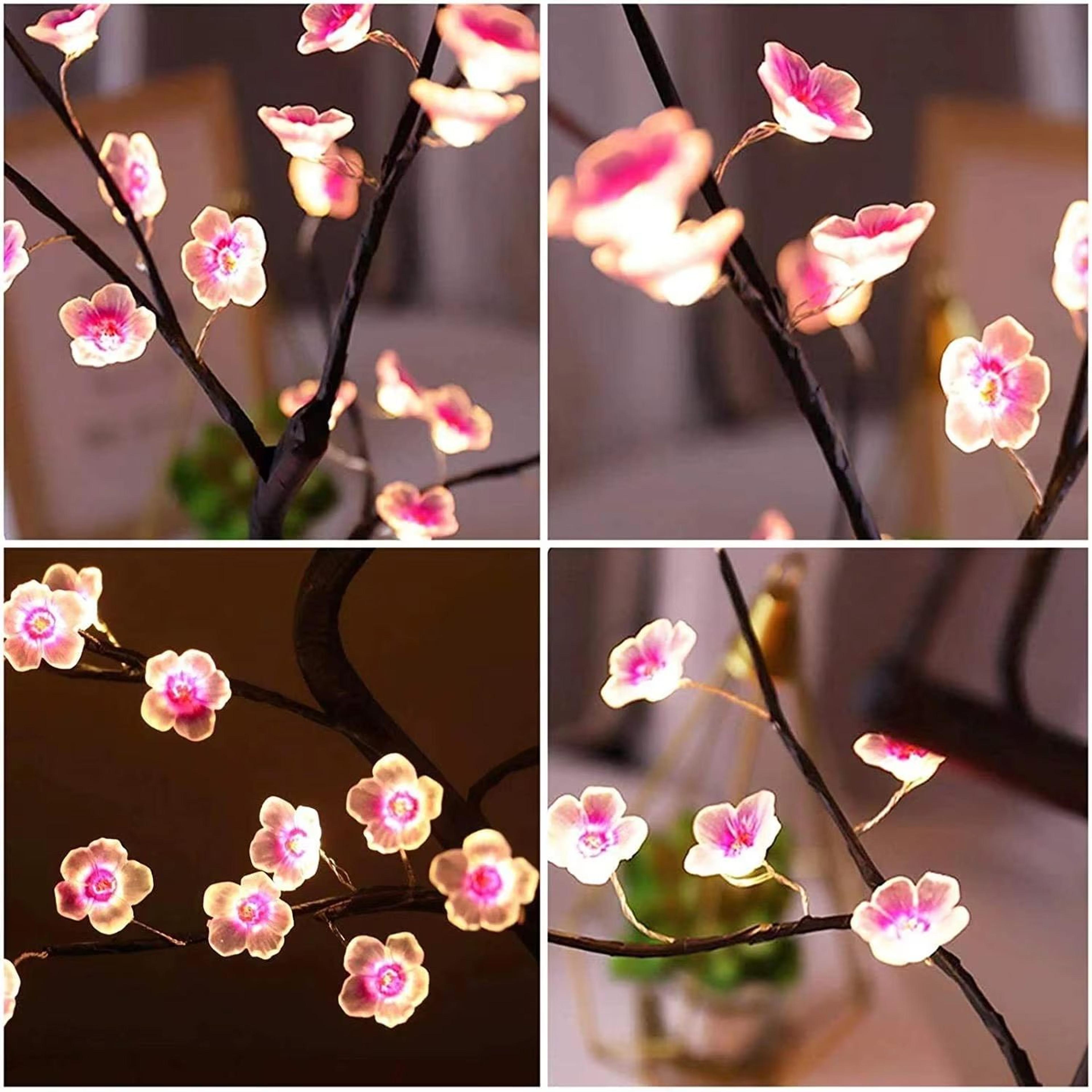 Cherry Blossom Bonsai LED Tree Lamp Touch Switch USB Or Battery Powered Table Decor Light 3
