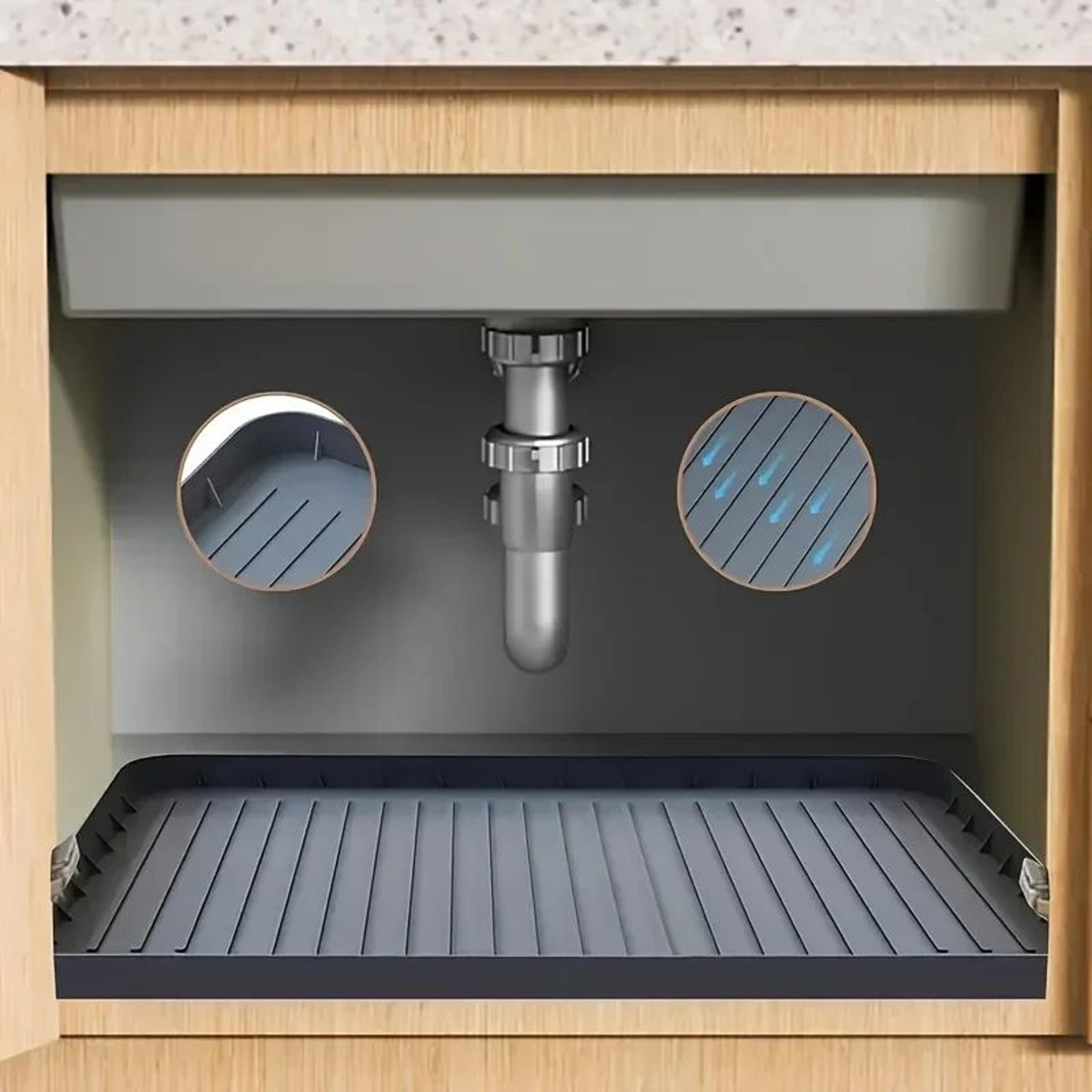 Waterproof Under Sink Mat Silicone Drip Tray Liner For Kitchen And Bathroom Cabinets 0