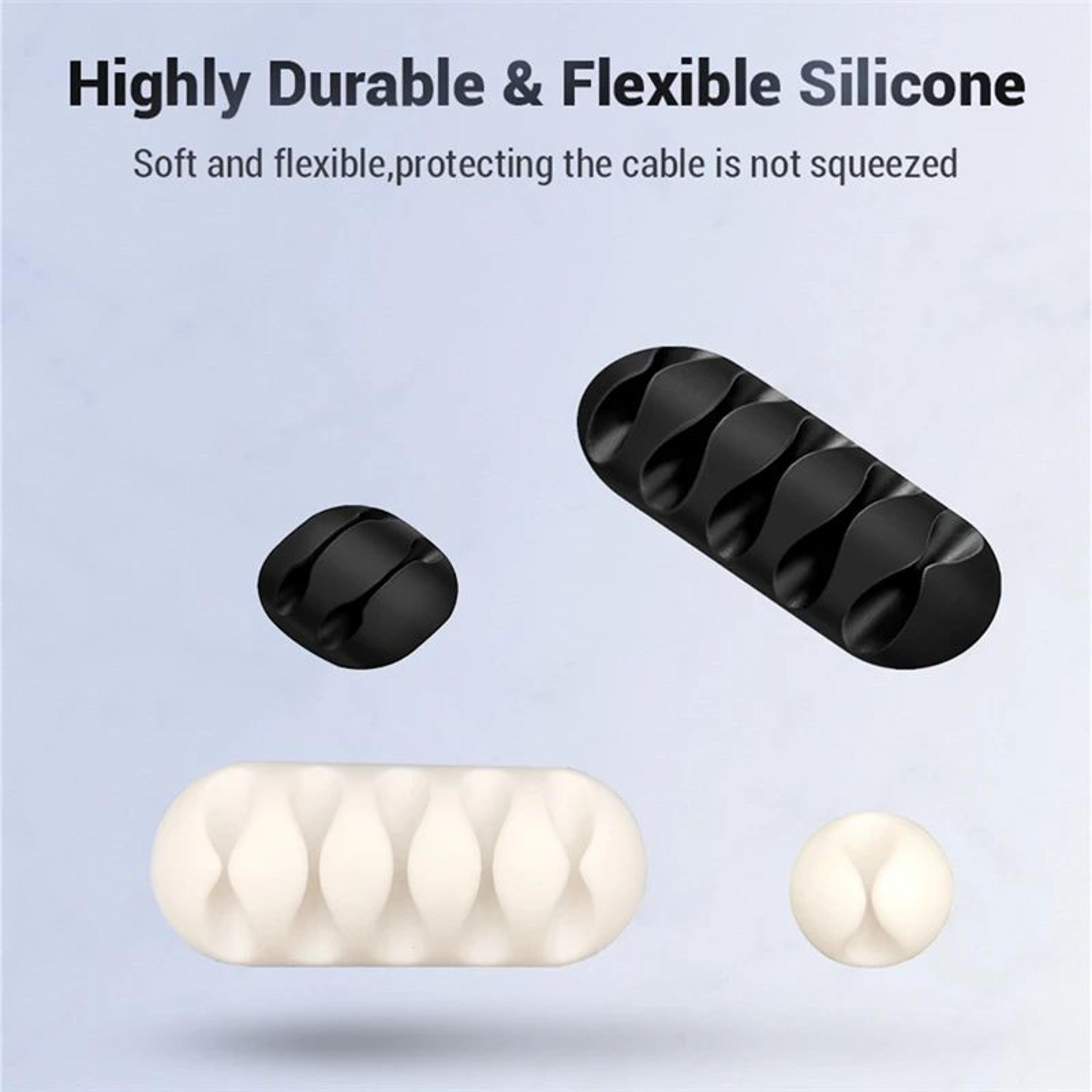 Silicone USB Cable Clip Winder Organizer With Adhesive For Desk And Home Office 5