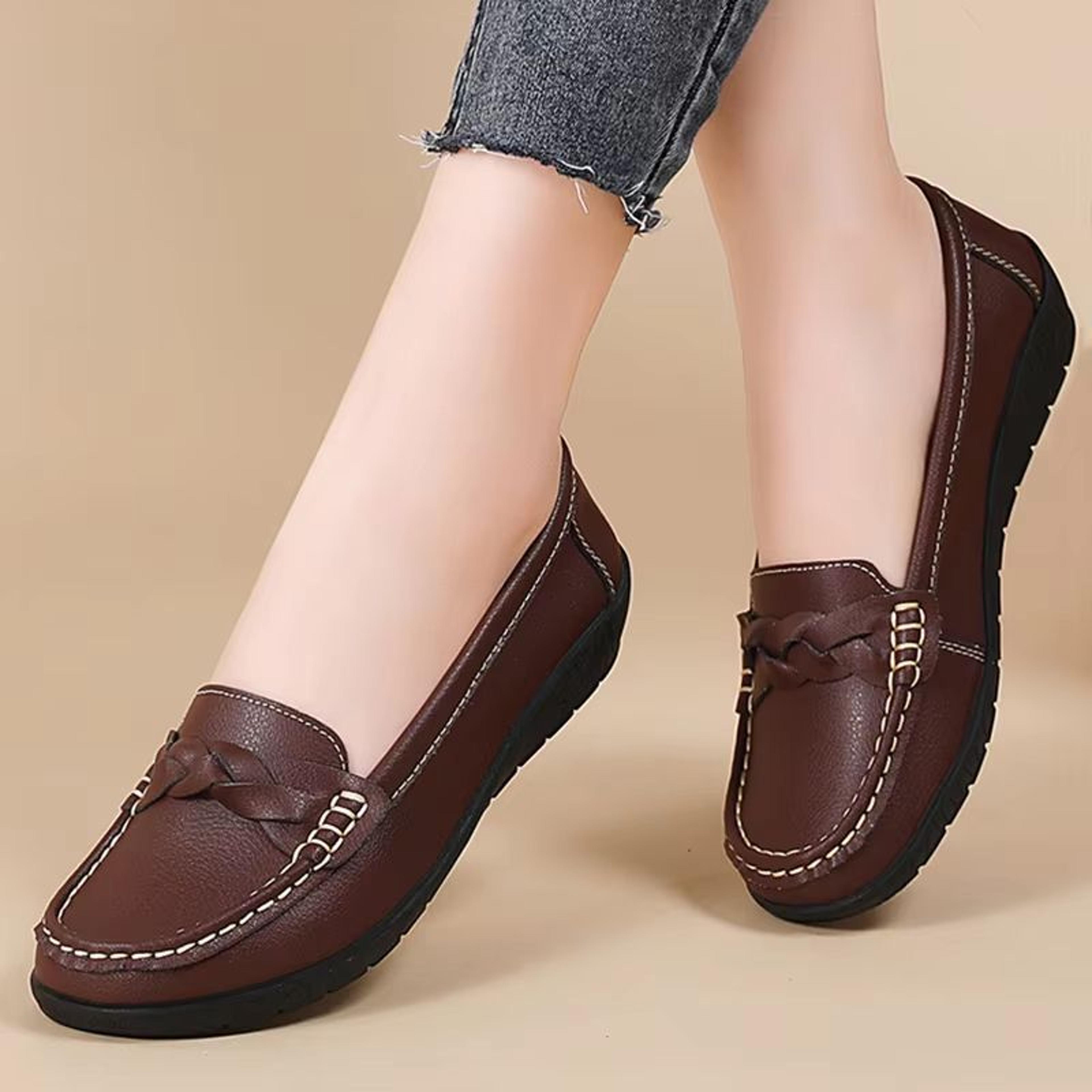 Womens Leather Loafers Soft Slip On Flats For Casual Work And Everyday Wear 1