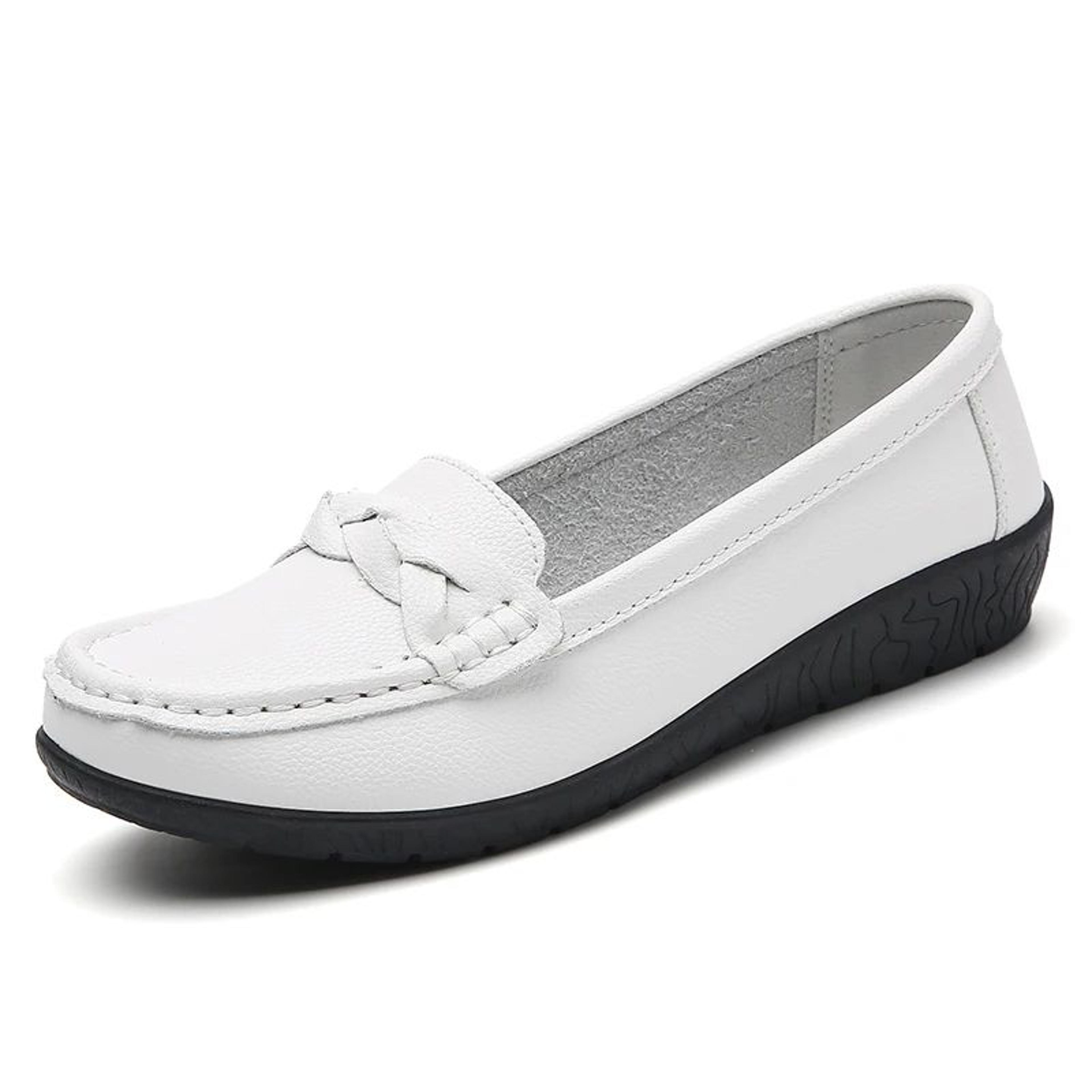 Womens Leather Loafers Soft Slip On Flats For Casual Work And Everyday Wear 4