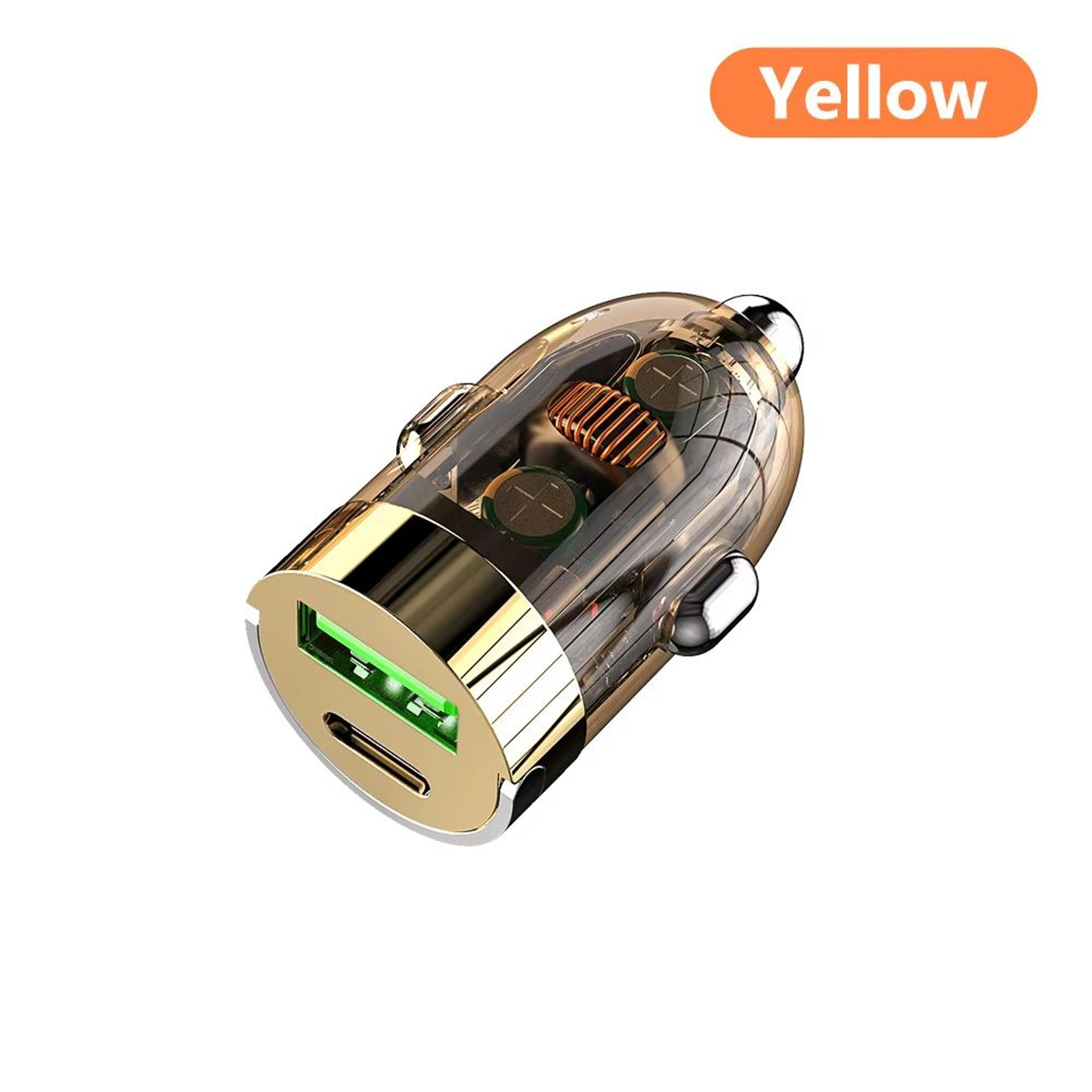 Elough 120W Transparent Fast Car Charger QC30 USB Type C Quick Charge Adapter 7