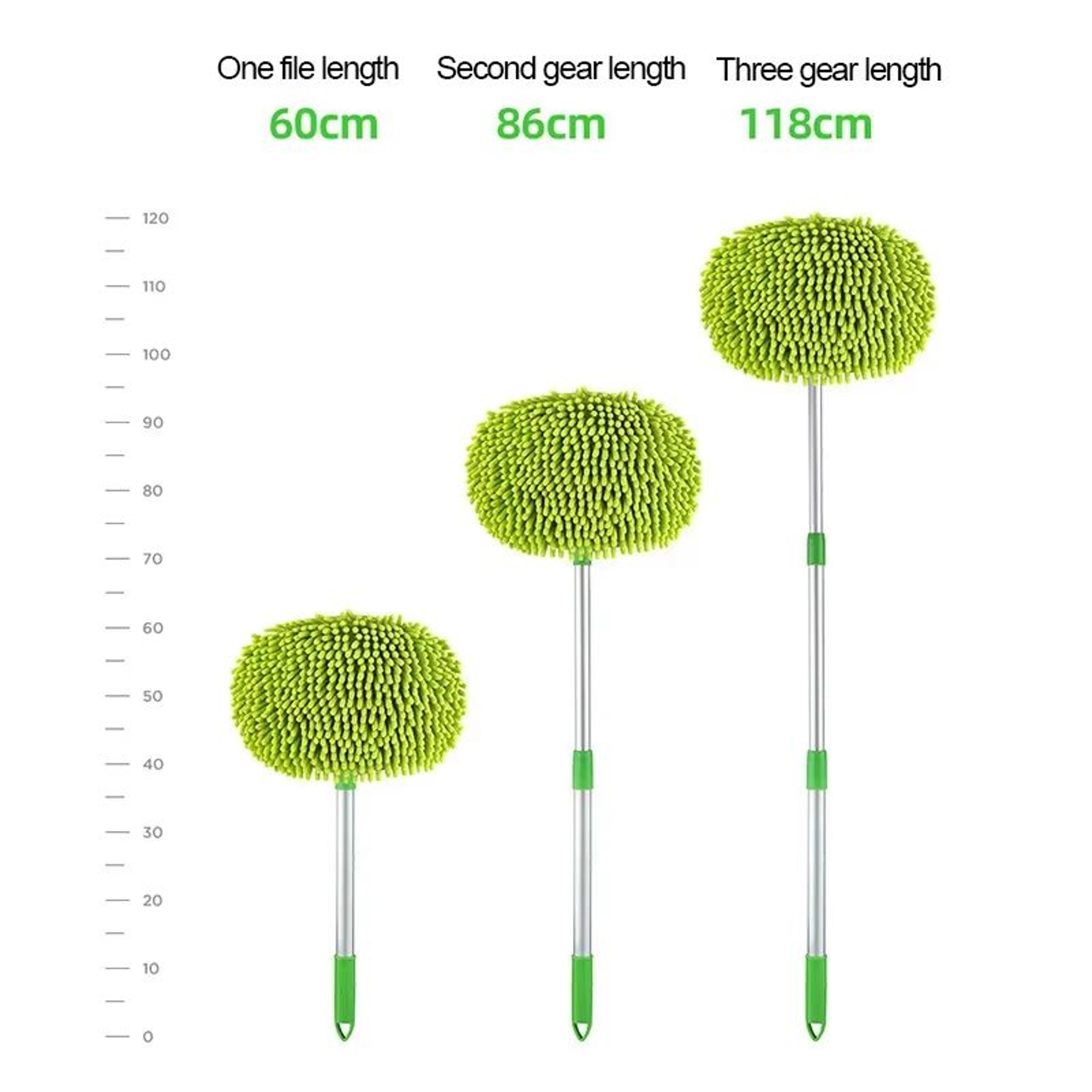 Rotating Telescopic Car Wash Mop Brush Head For Roof And Window Cleaning 4