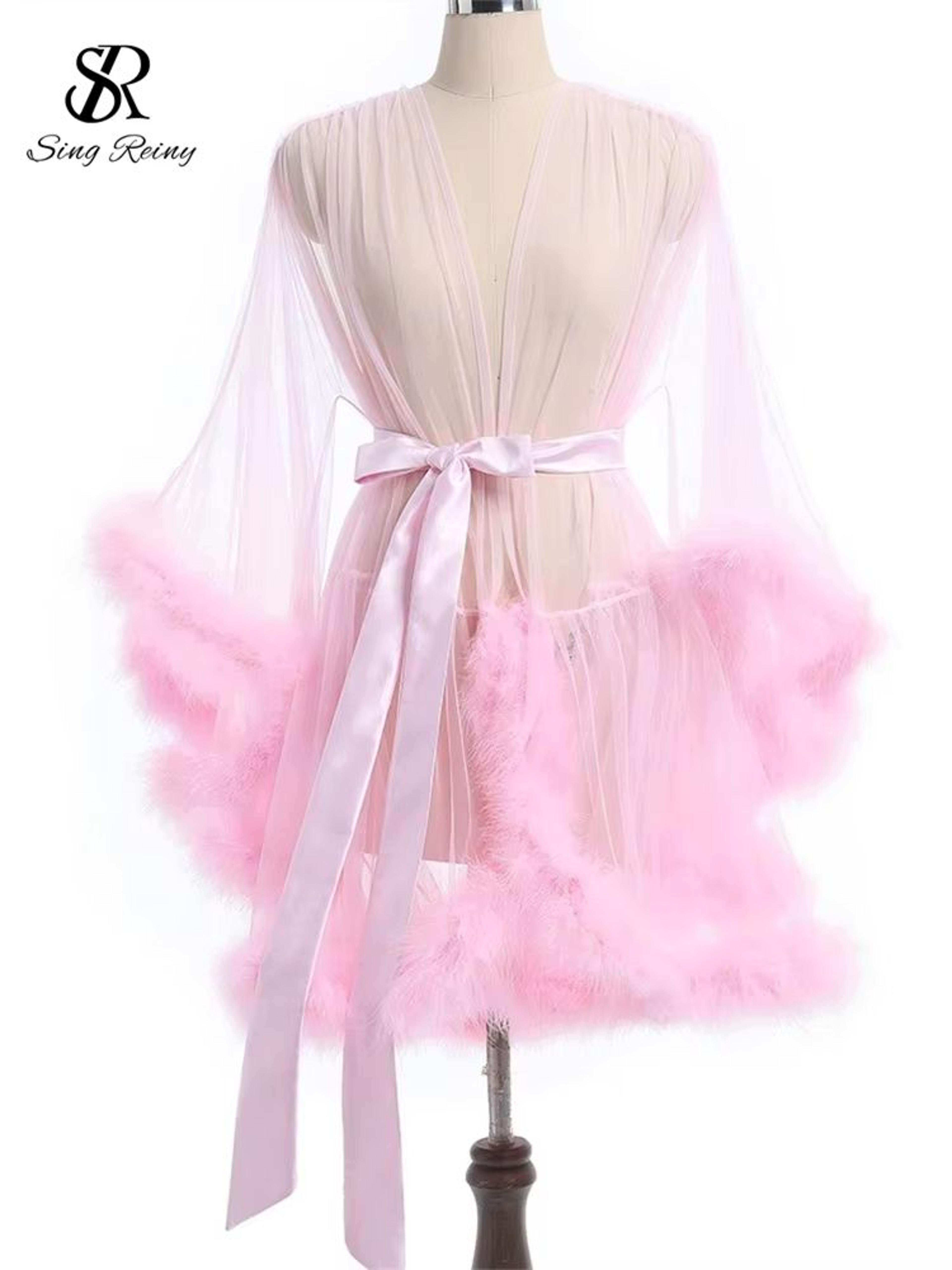 SINGREINY Sheer Lace Shapewear Robe For Women With Long Sleeves 5