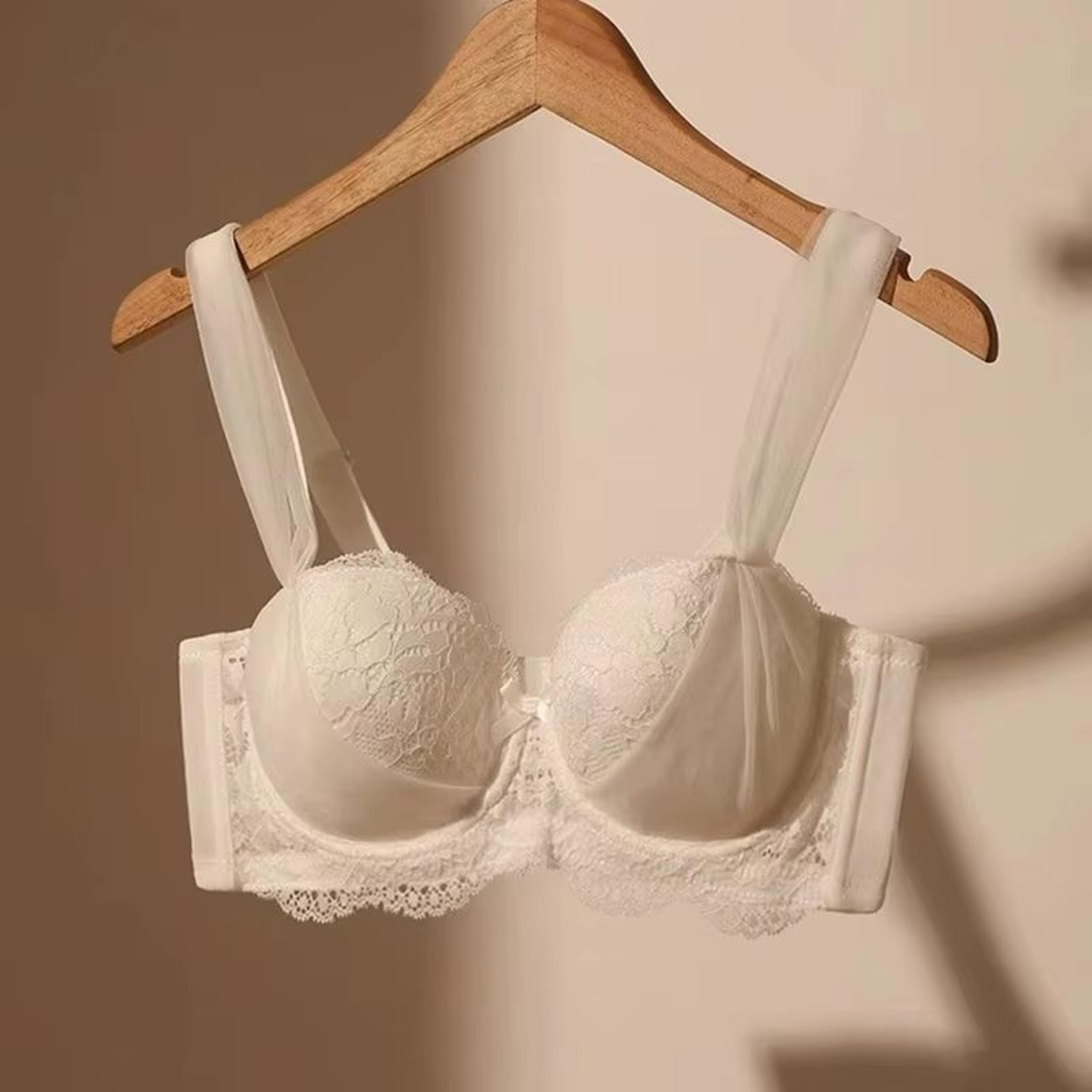 Womens French Lace PushUp Bra For Large Chest Support And AntiSagging 4
