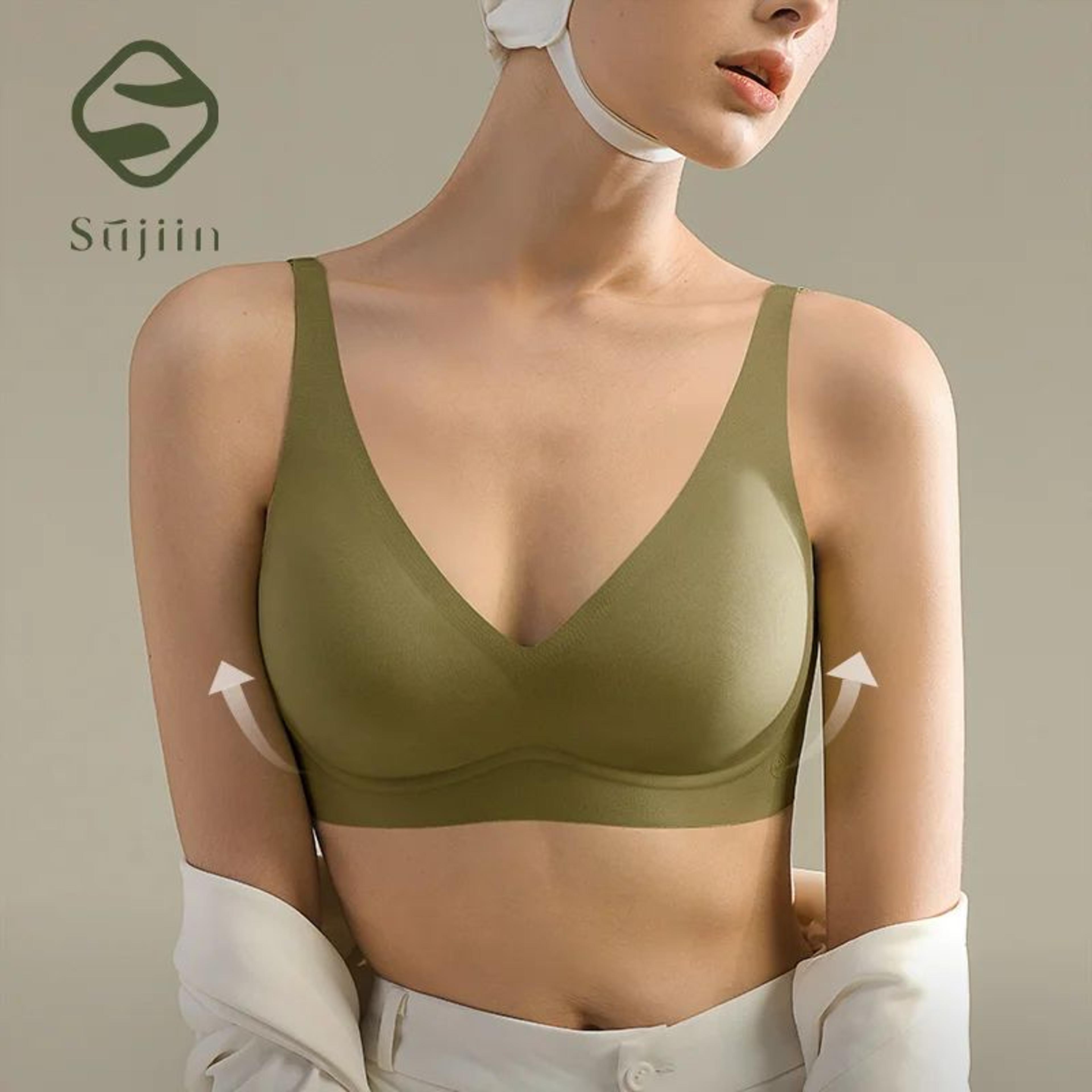 SUJIIN Seamless Wireless PushUp Bralette Soft Support Padded Smooth Bra 2