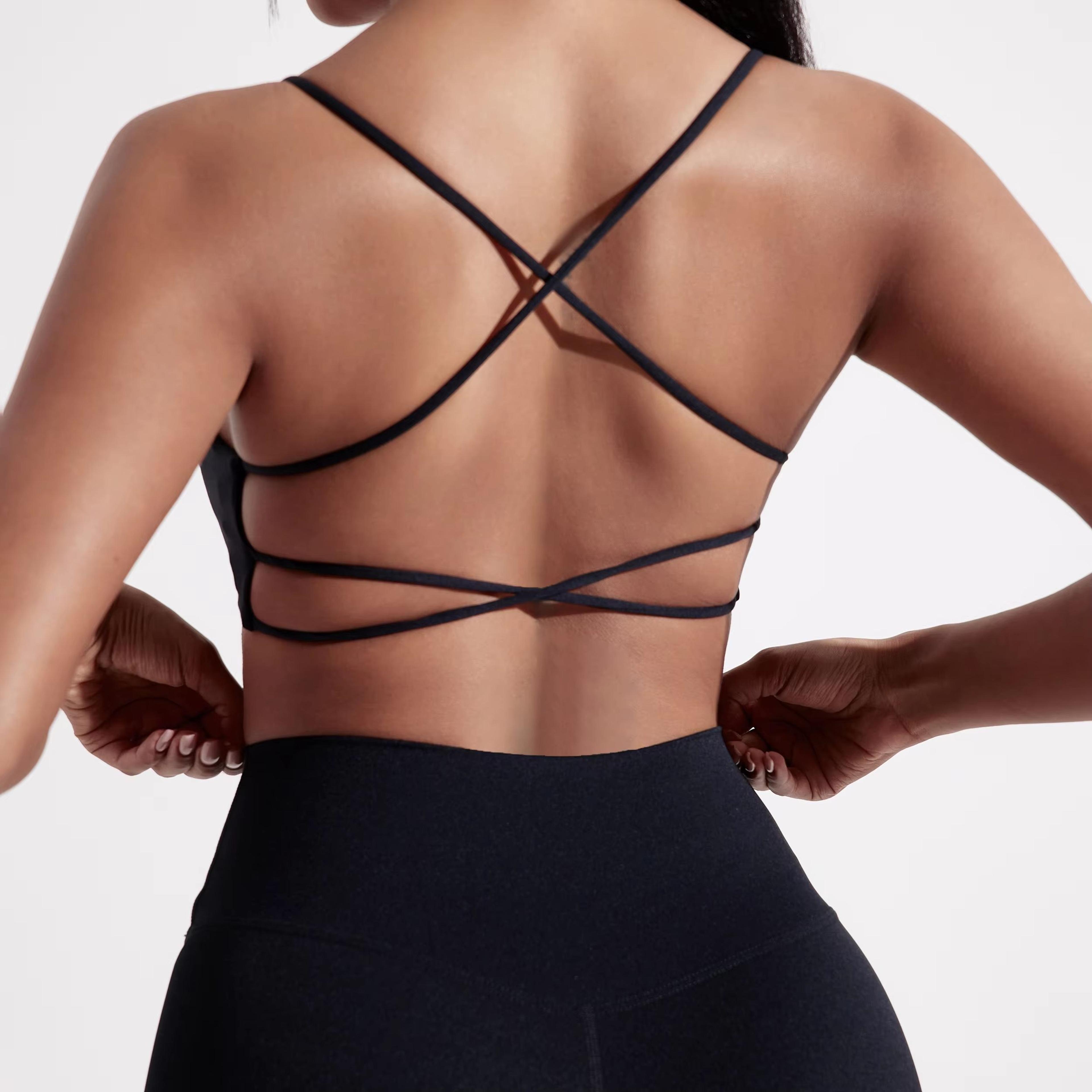 Premium Womens Crossback Sports Bra With BuiltIn Chest Pads For Gym Yoga  Fitness 3