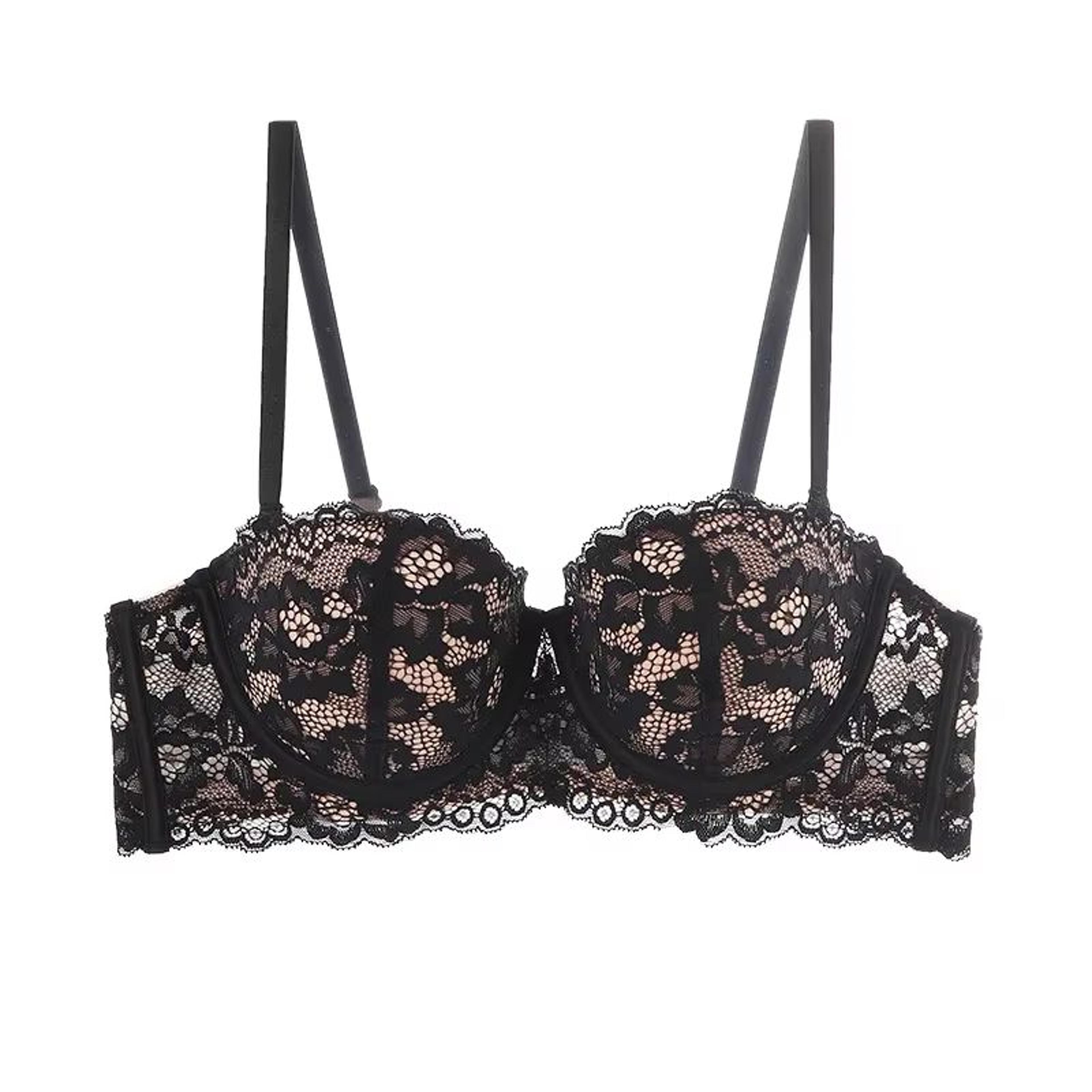 Sexy Floral Lace HalfCup PushUp Bra For Women  Underwire Comfort Lingerie 7