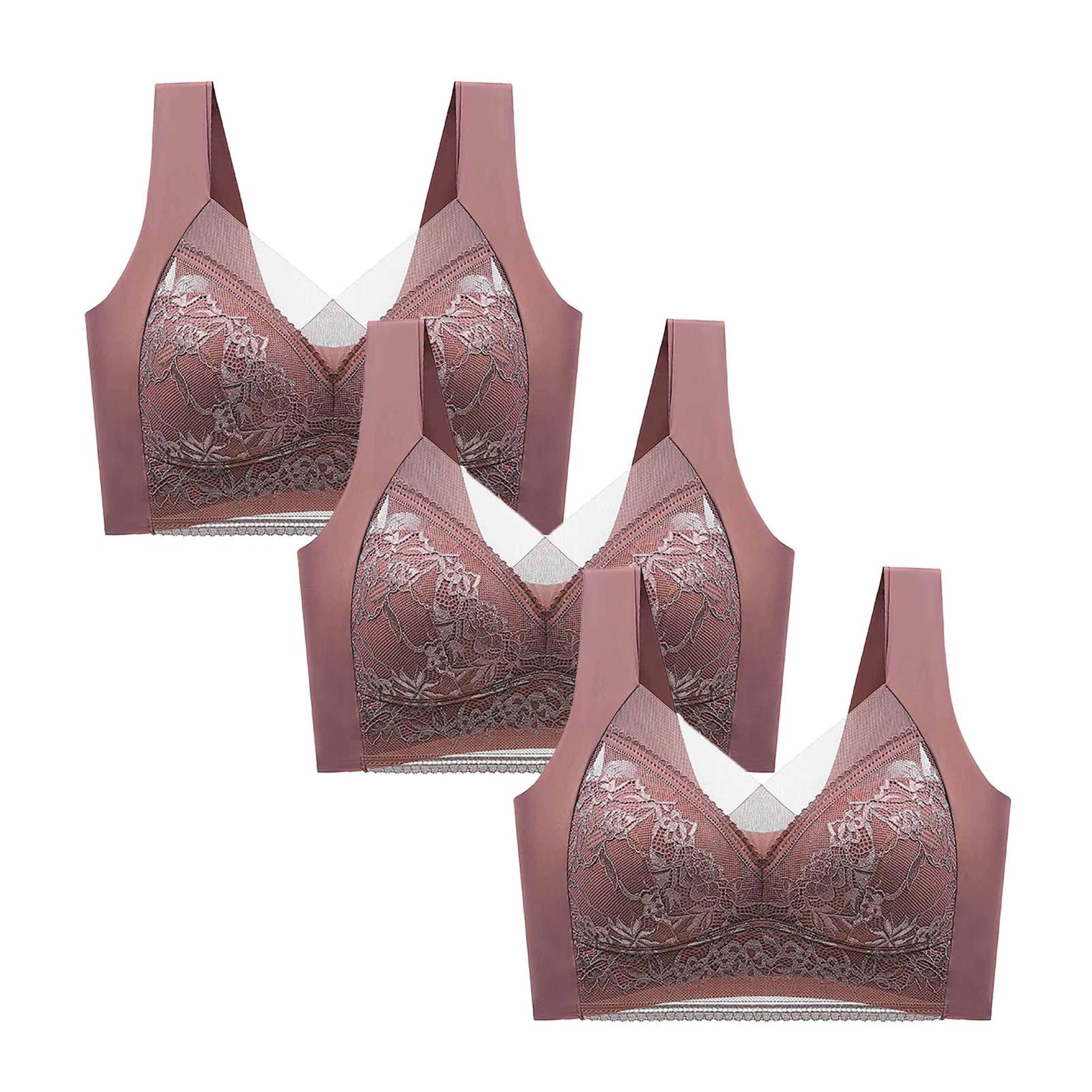 FallSweet Wireless Lace Push Up Bralette Set 3PCS Comfort Fit For Women 15