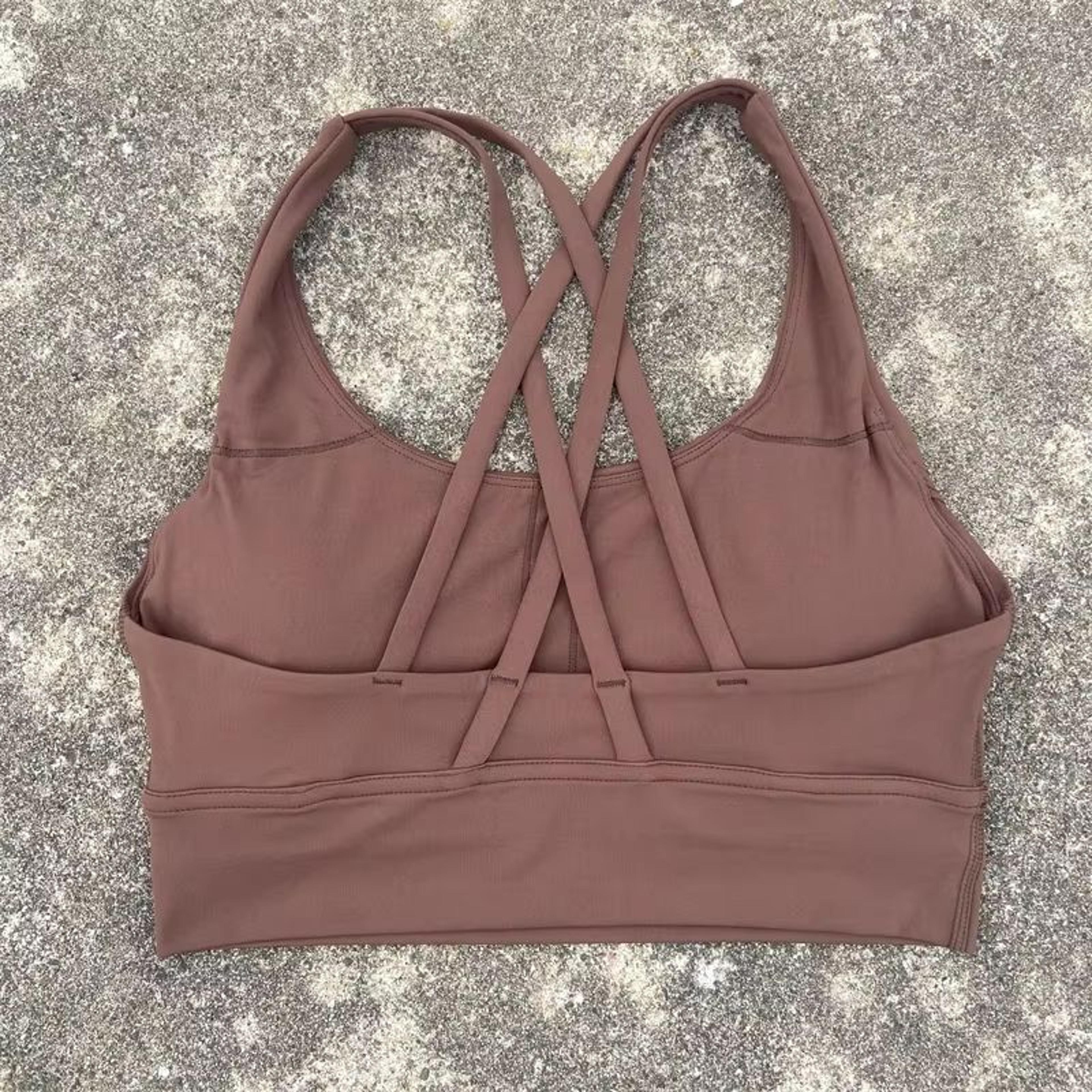 Solid Color Cross Back High Support Workout Bra For Women 10