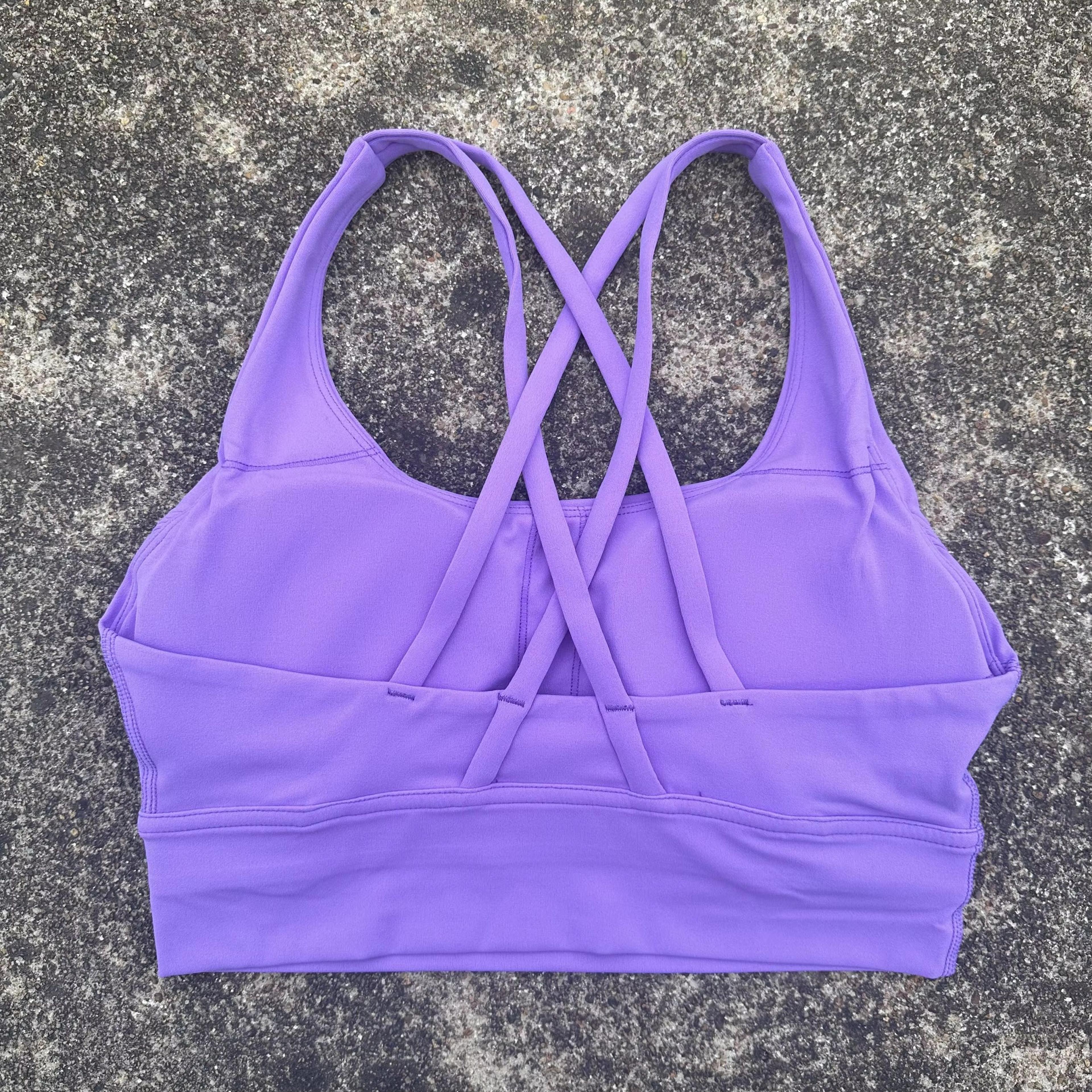Solid Color Cross Back High Support Workout Bra For Women 6