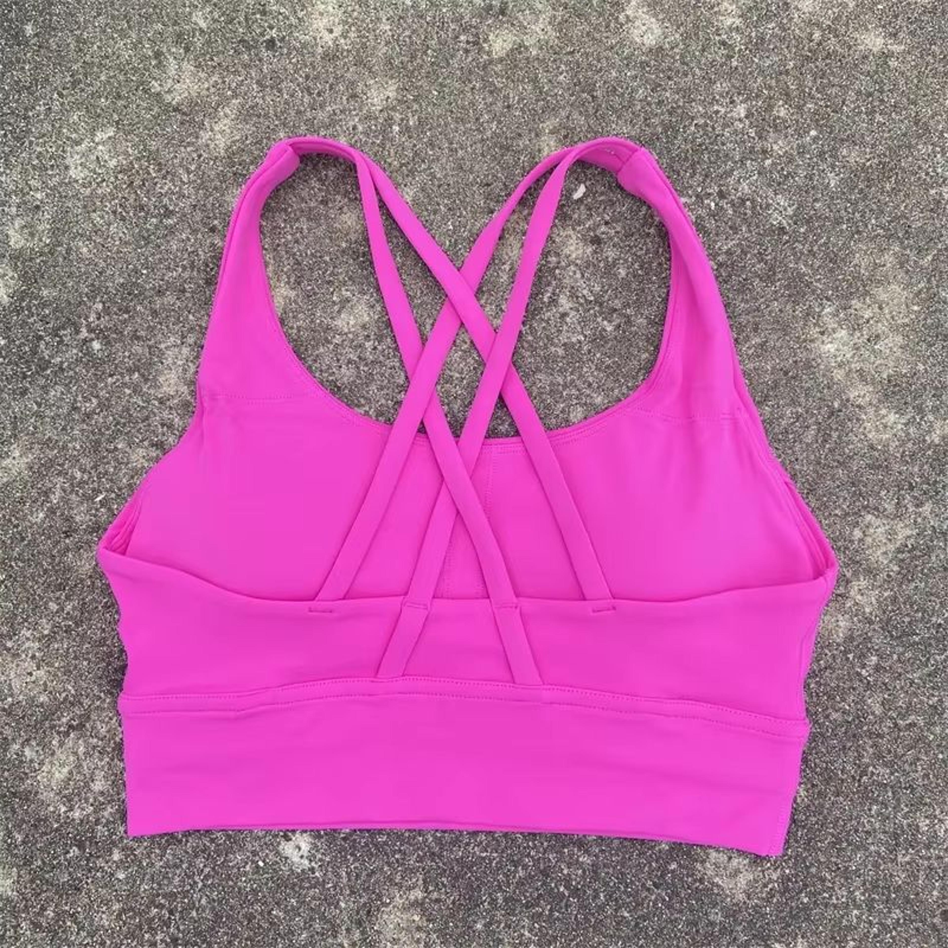 Solid Color Cross Back High Support Workout Bra For Women 7
