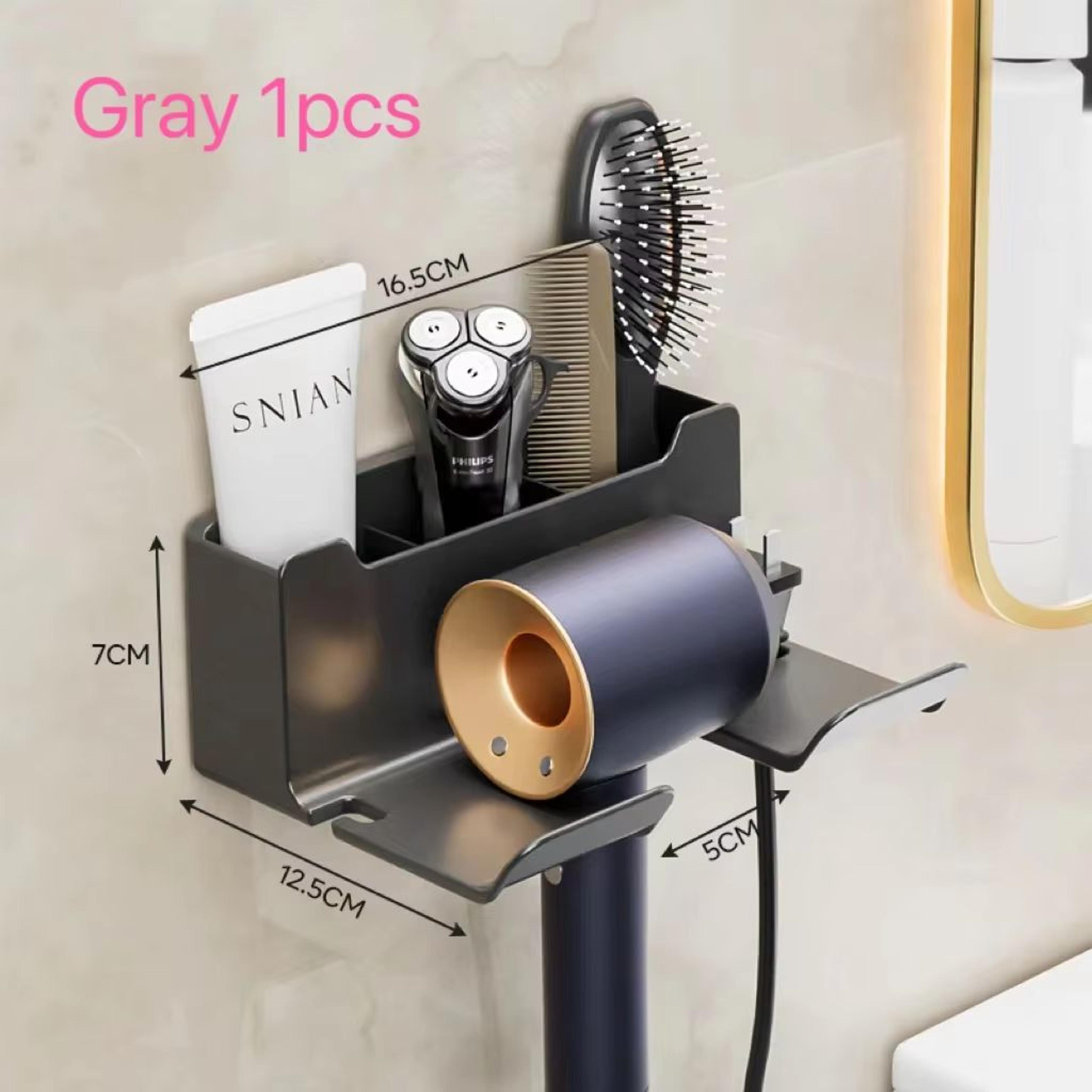 Wall Mounted Hair Dryer Holder  MultiFunctional Storage Rack 10