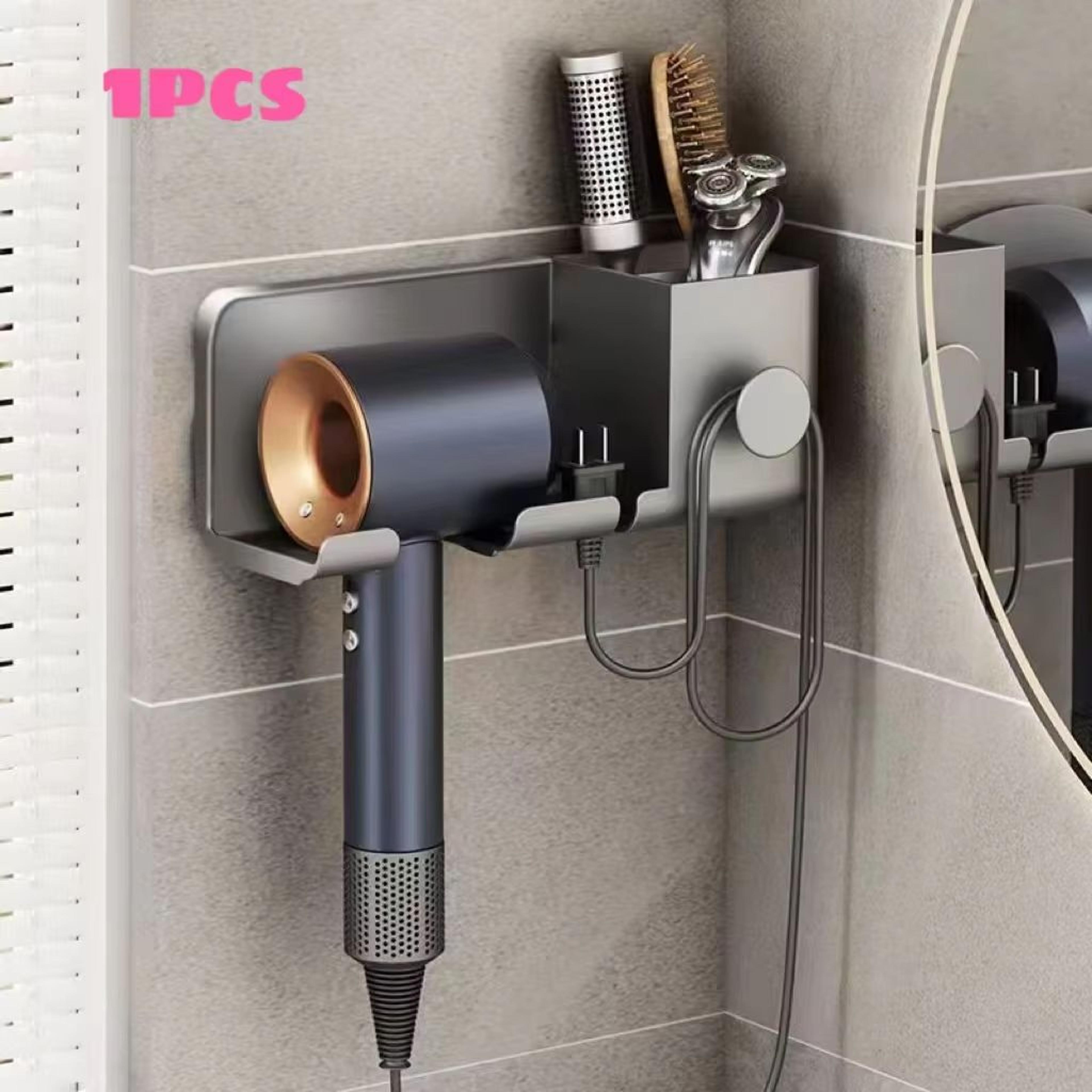 Wall Mounted Hair Dryer Holder  MultiFunctional Storage Rack 16