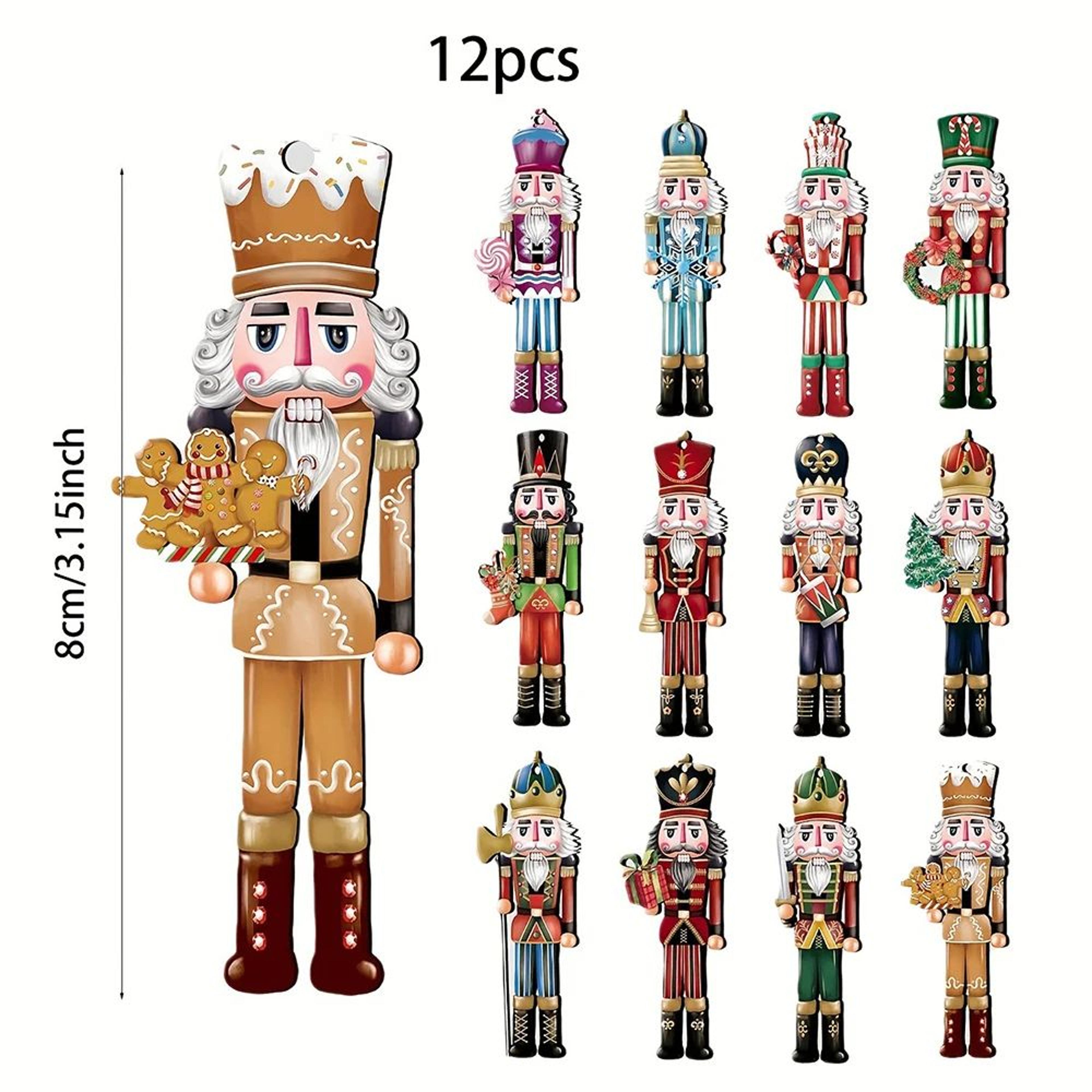 12PCS Wooden Nutcracker Decorative Set For Christmas  Home Decor 4