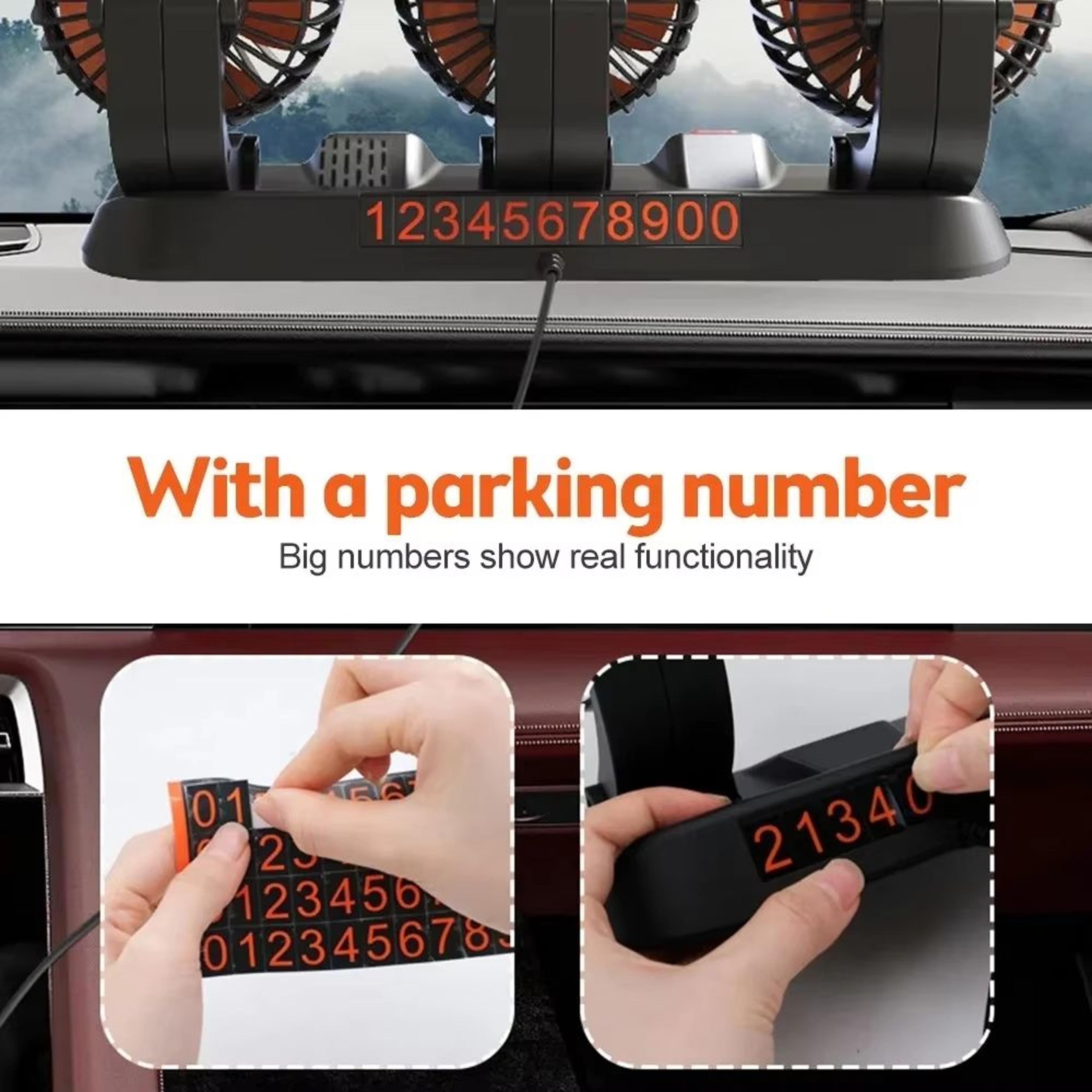 360 Adjustable TripleHead Car Fan 2Speed USB12V24V Silent Air Circulation Fan 4