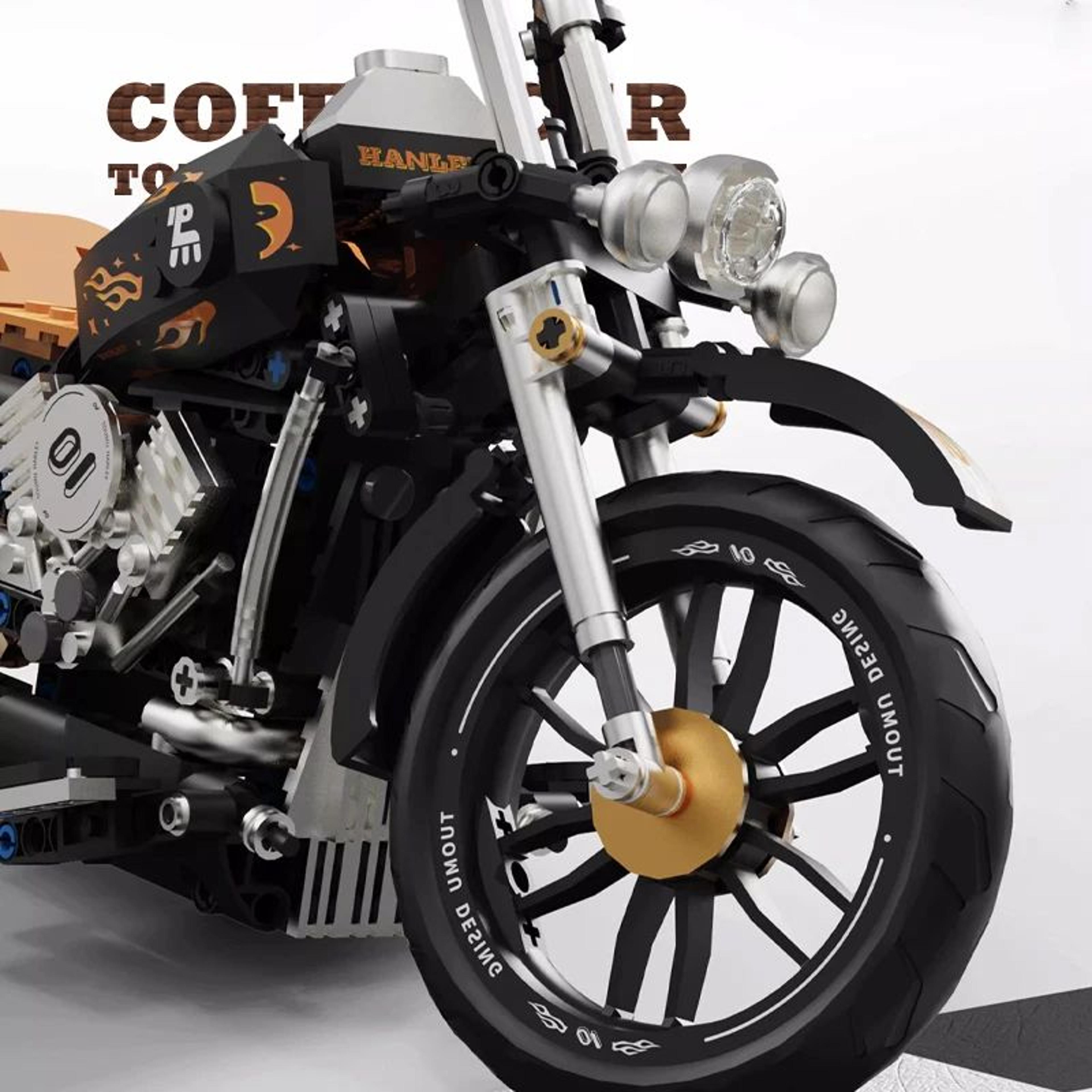 HighTech Retro Motorbike MOC Bricks Building Blocks Toy  City Racing Motorcycle Model For Kids And  3