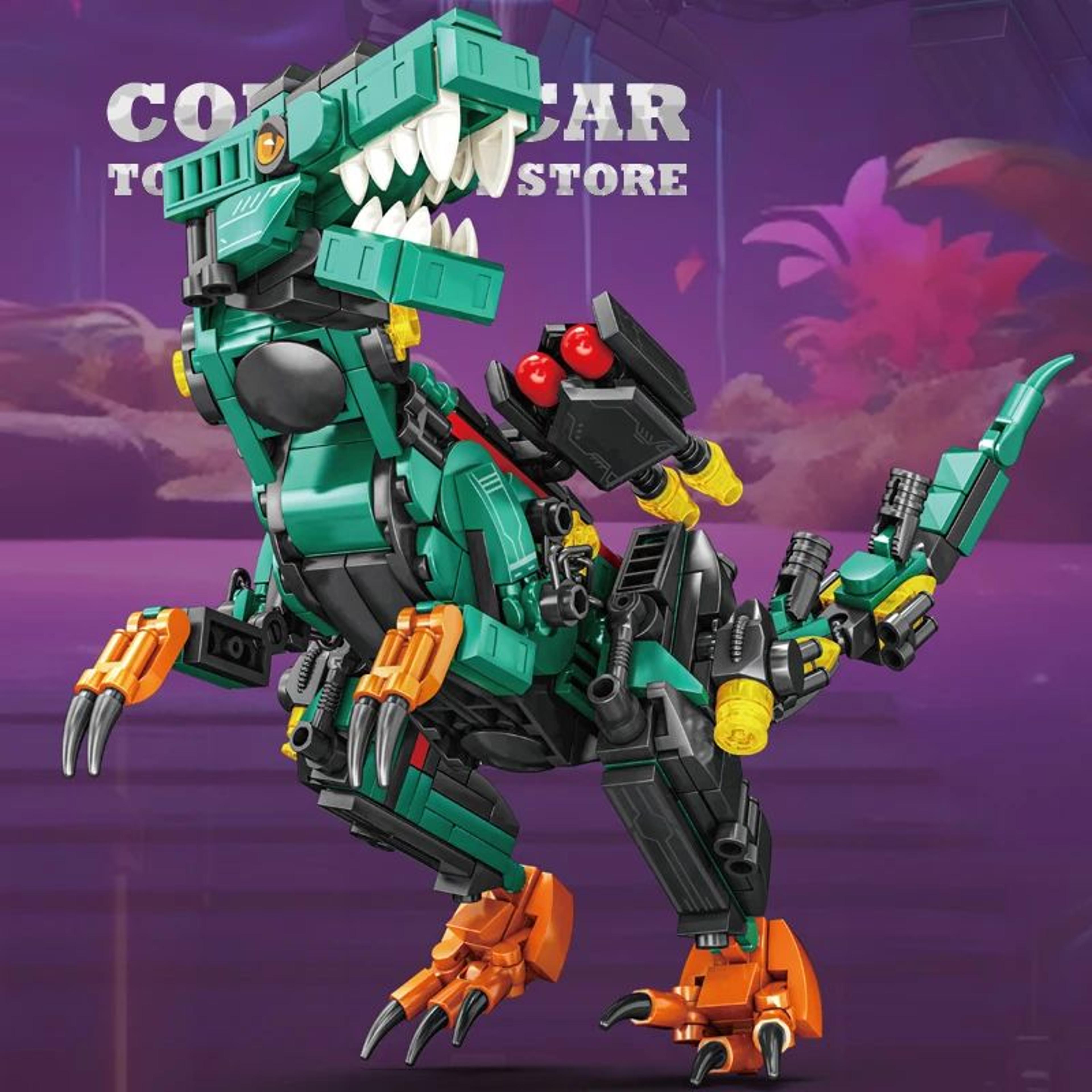 Creative TRex And Mech Dinosaur MOC Bricks Building Kit  3D Dinosaur Robot Block Model For Kids And 2