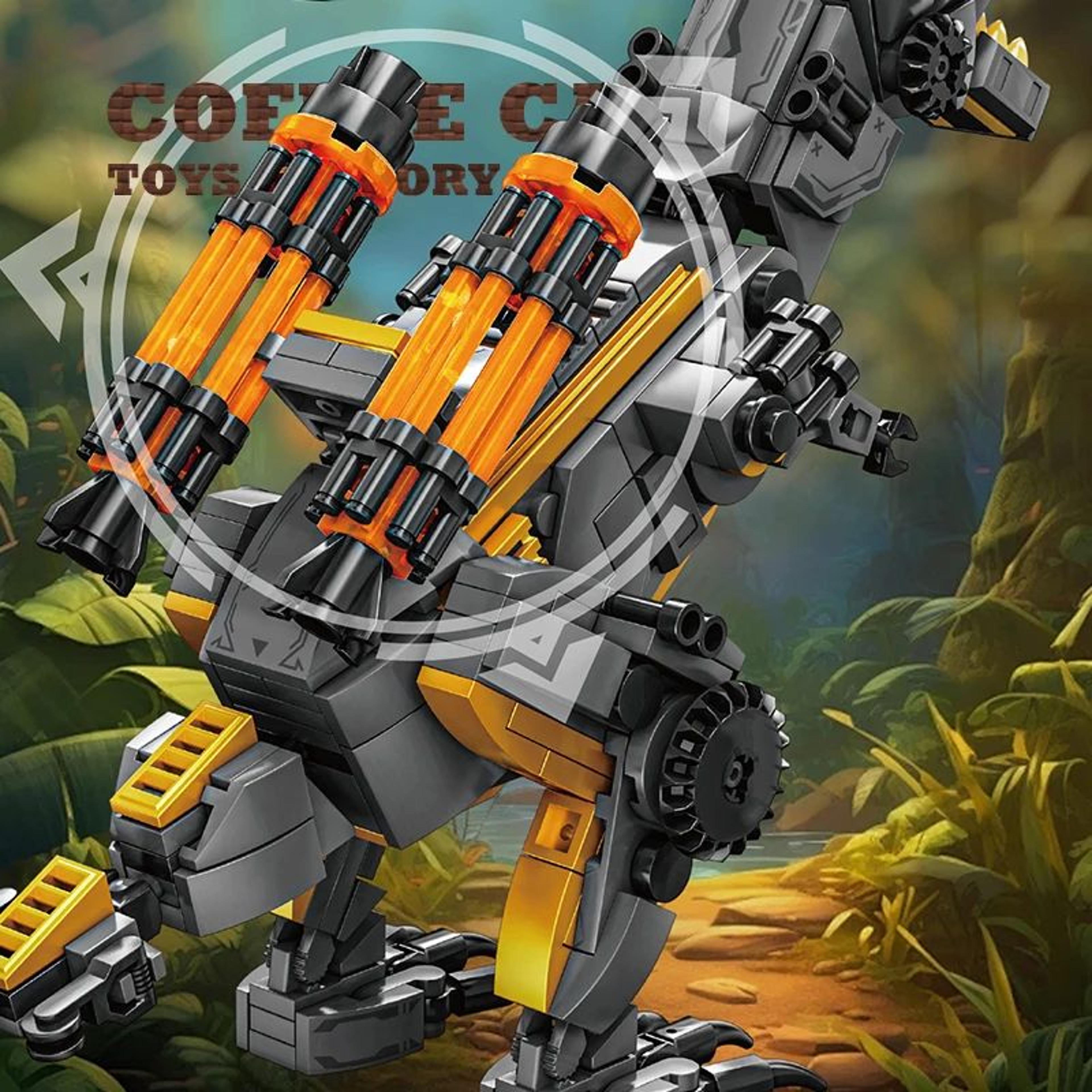 Creative TRex And Mech Dinosaur MOC Bricks Building Kit  3D Dinosaur Robot Block Model For Kids And 5